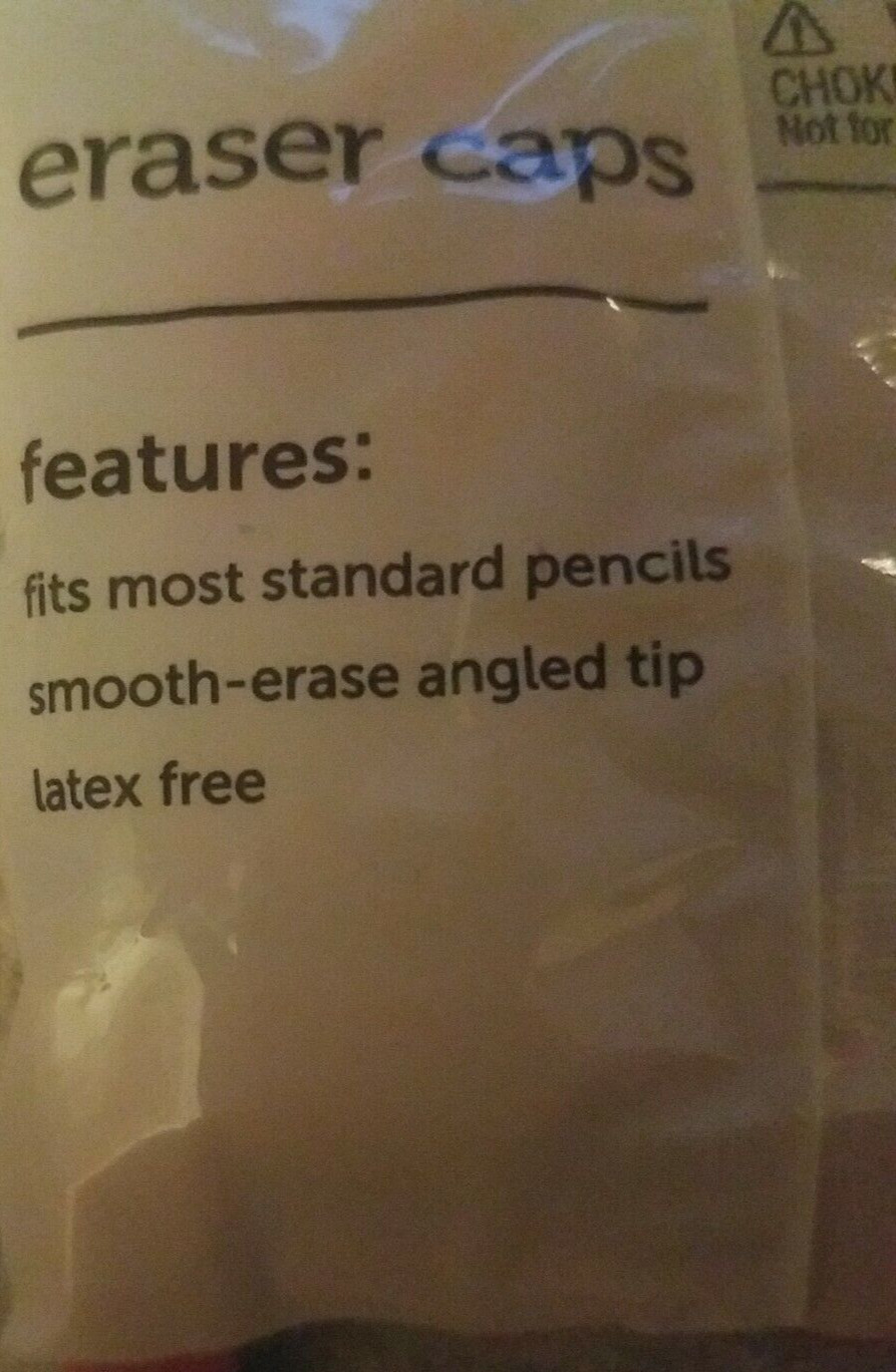 Office Depot Eraser Caps 1pk of 12pcs Latex Free Erasers-Brand New-SHIP N 24 HRS