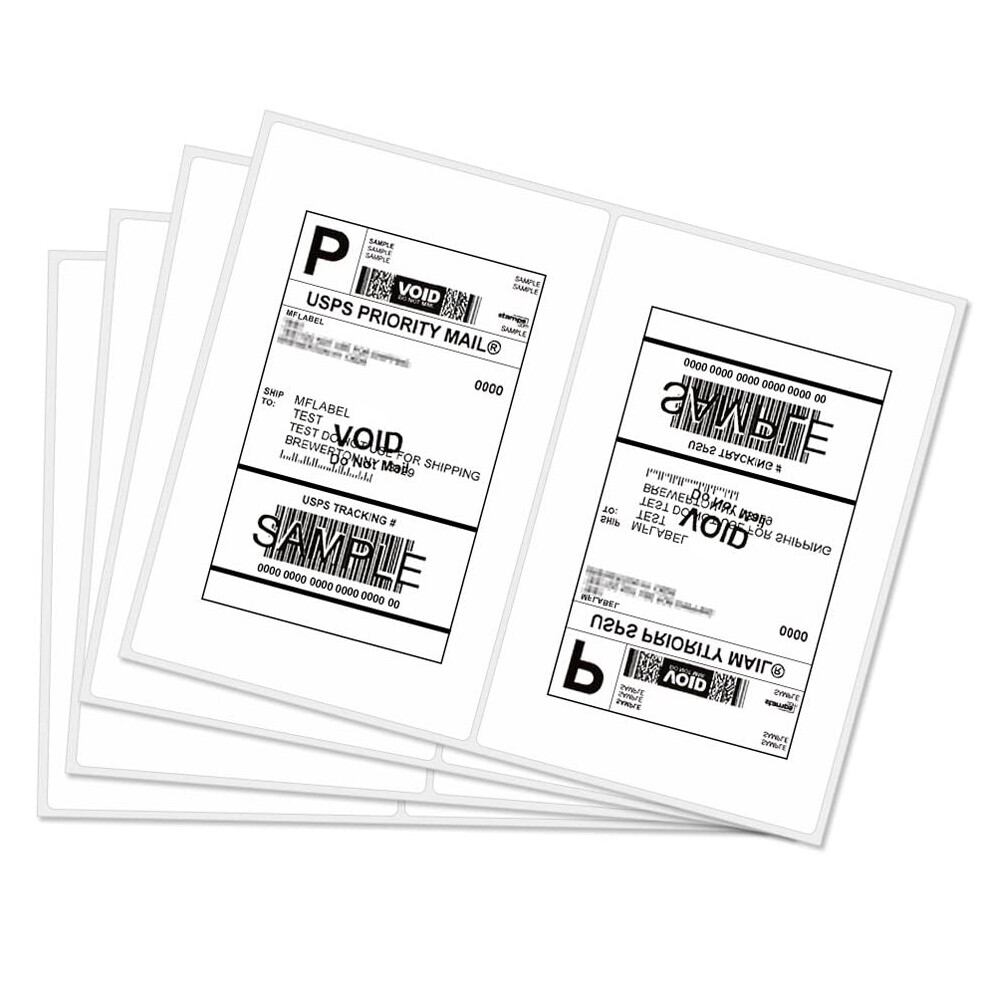 220- 6600 Half Sheet Address Shipping Labels 8.5 x 5.5 Self Adhesive 2 Per Sheet