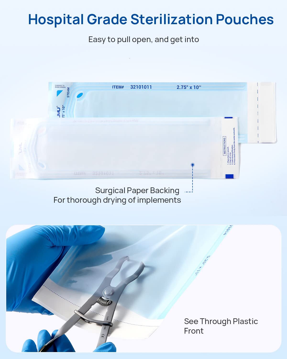 Sterilization Pouches Autoclave Dental Medical Self Seal Pouch Bag 200PCS