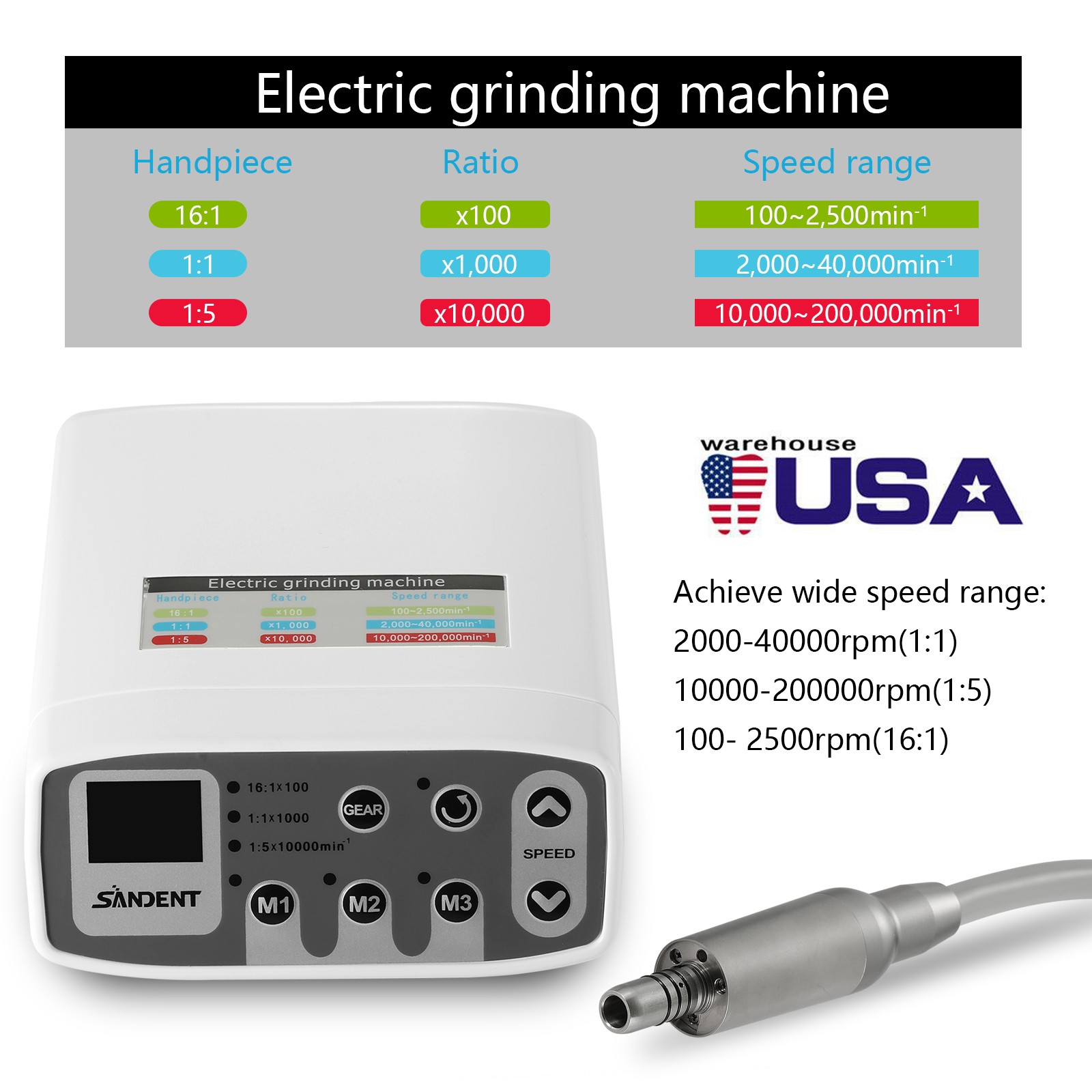 Dental Brushless Electric micro motor electric micromotor Fit 1:1/1:5/16:1 SA