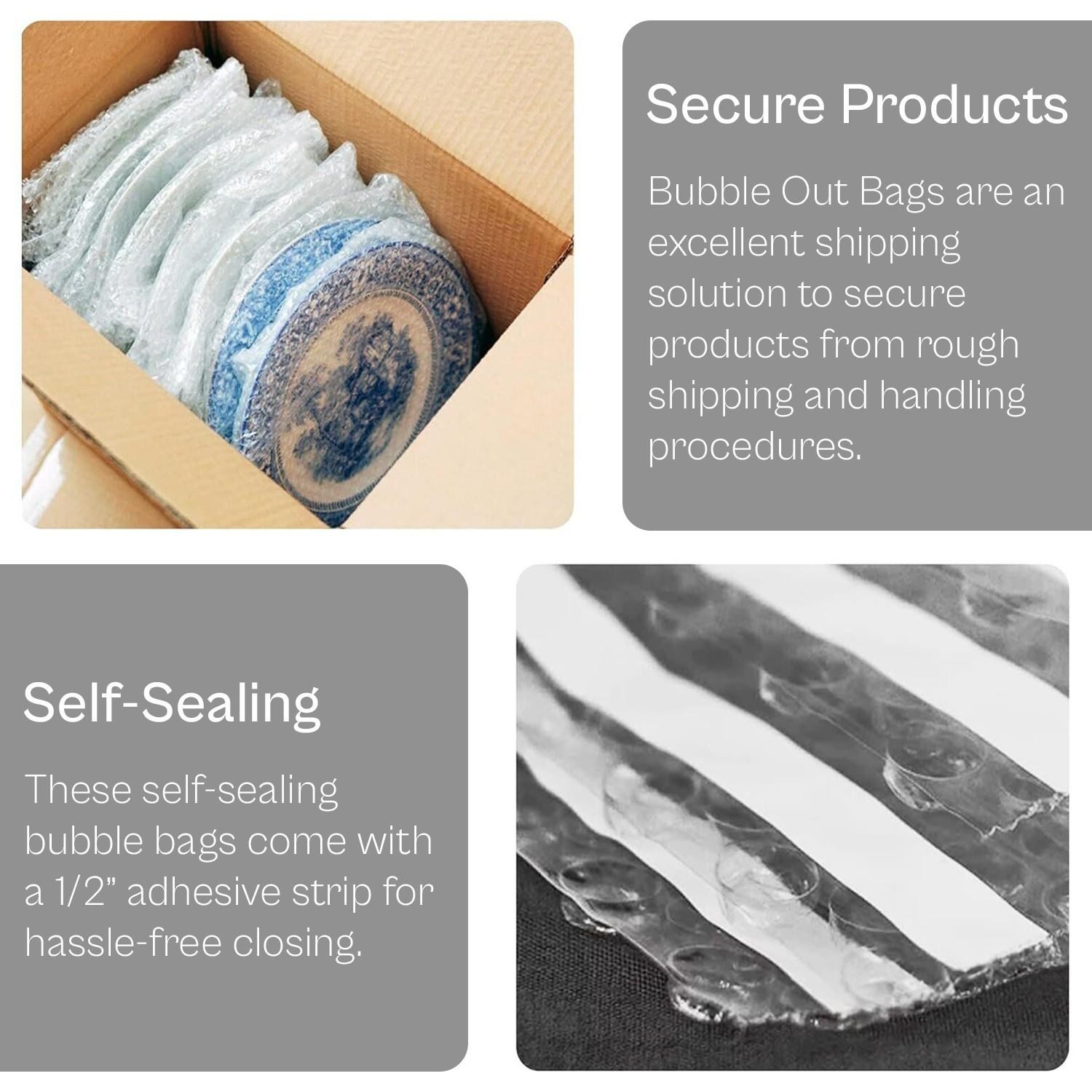 Bubble Out Bags 4″ x 5.5″ 70 Mic. Clear Lip & Tape Polyethylene 9000 Pieces