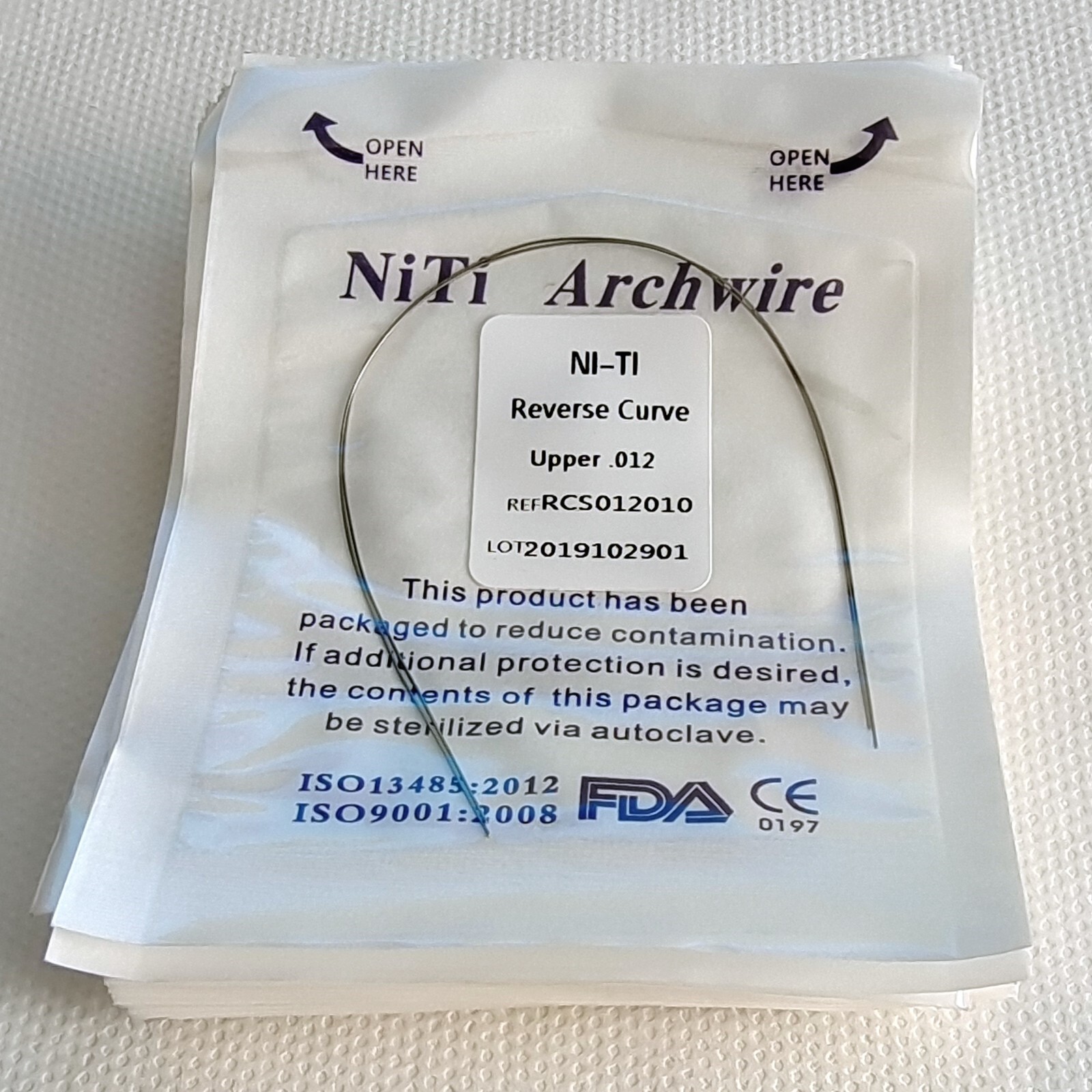 20packs Dental Arcos de Ortodoncia NITI Alambre de Arco de Curva Inversa