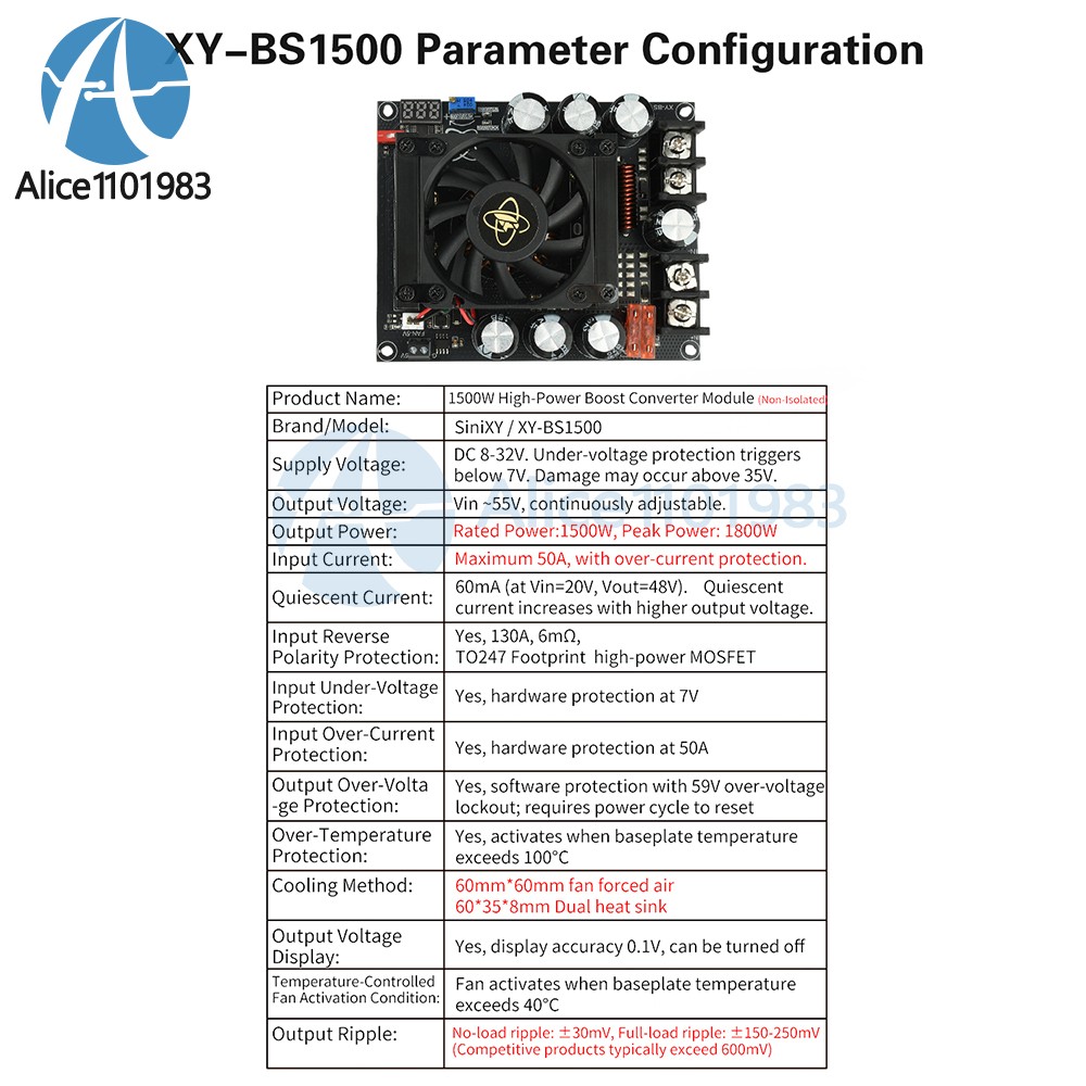 900W 1500W 3000W Adjustable Boost Module Audio Amplifier Dedicated Power Supply