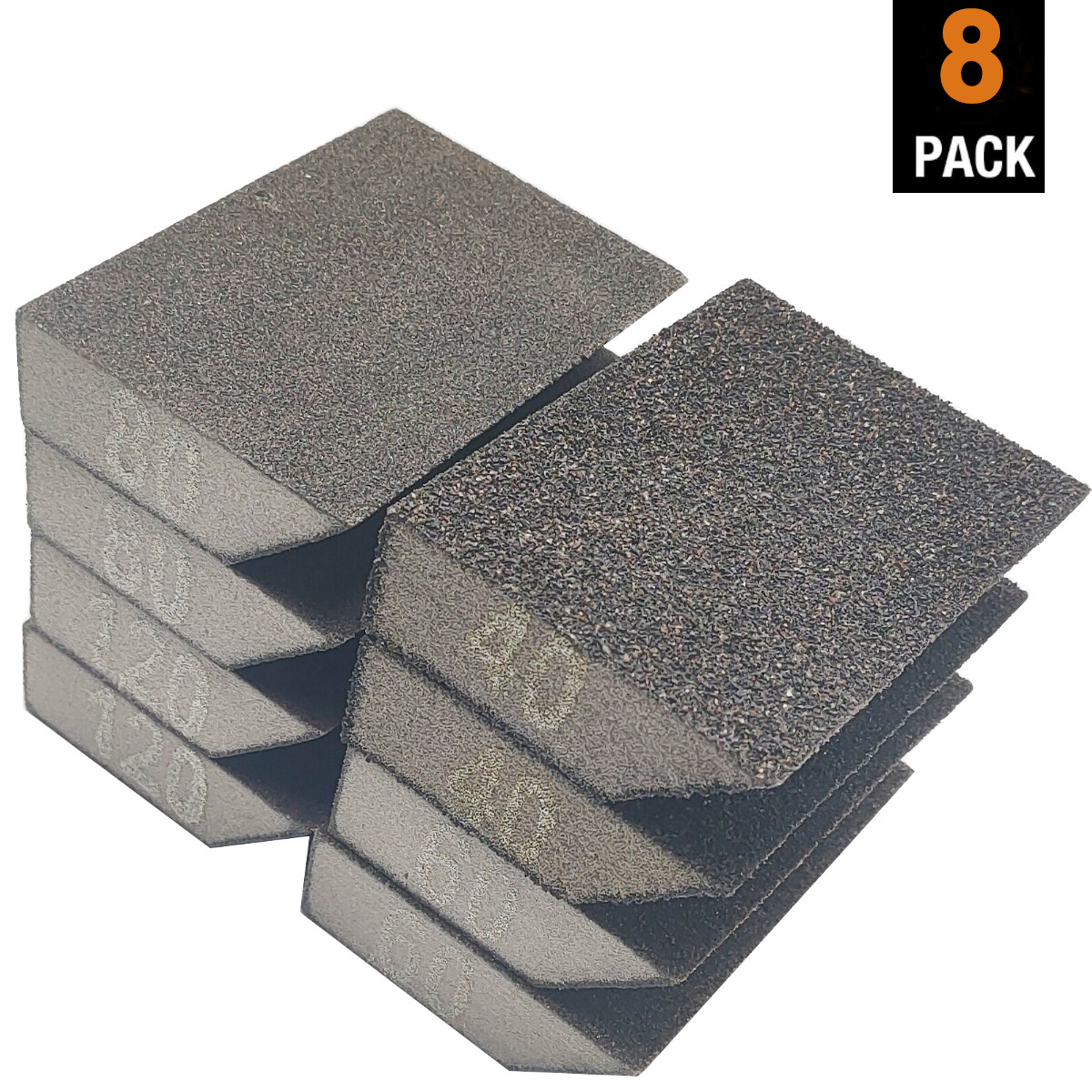 16 PACK Angled Sanding Sponge Block 40 60 80 120 Grit for Grinding Wood Metal US
