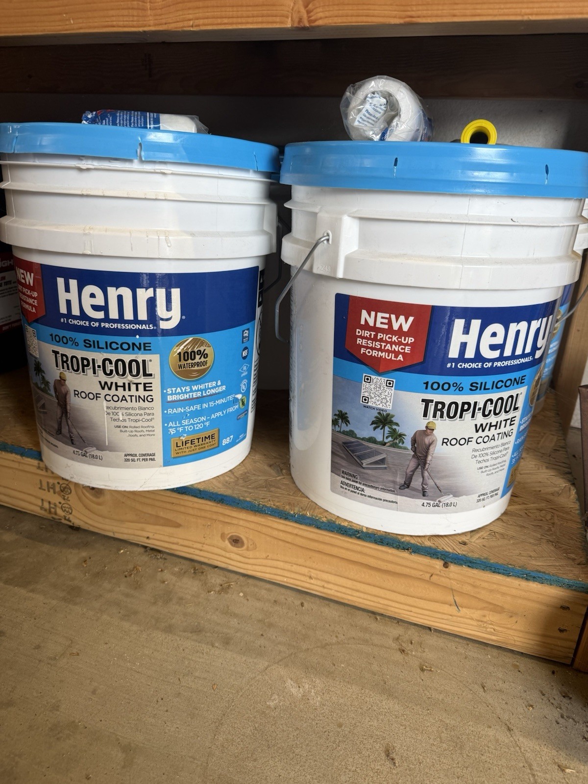 Roof Paint – 887 Tropi-Cool White 100% Silicone Reflective Roof Coating 4.75 gal
