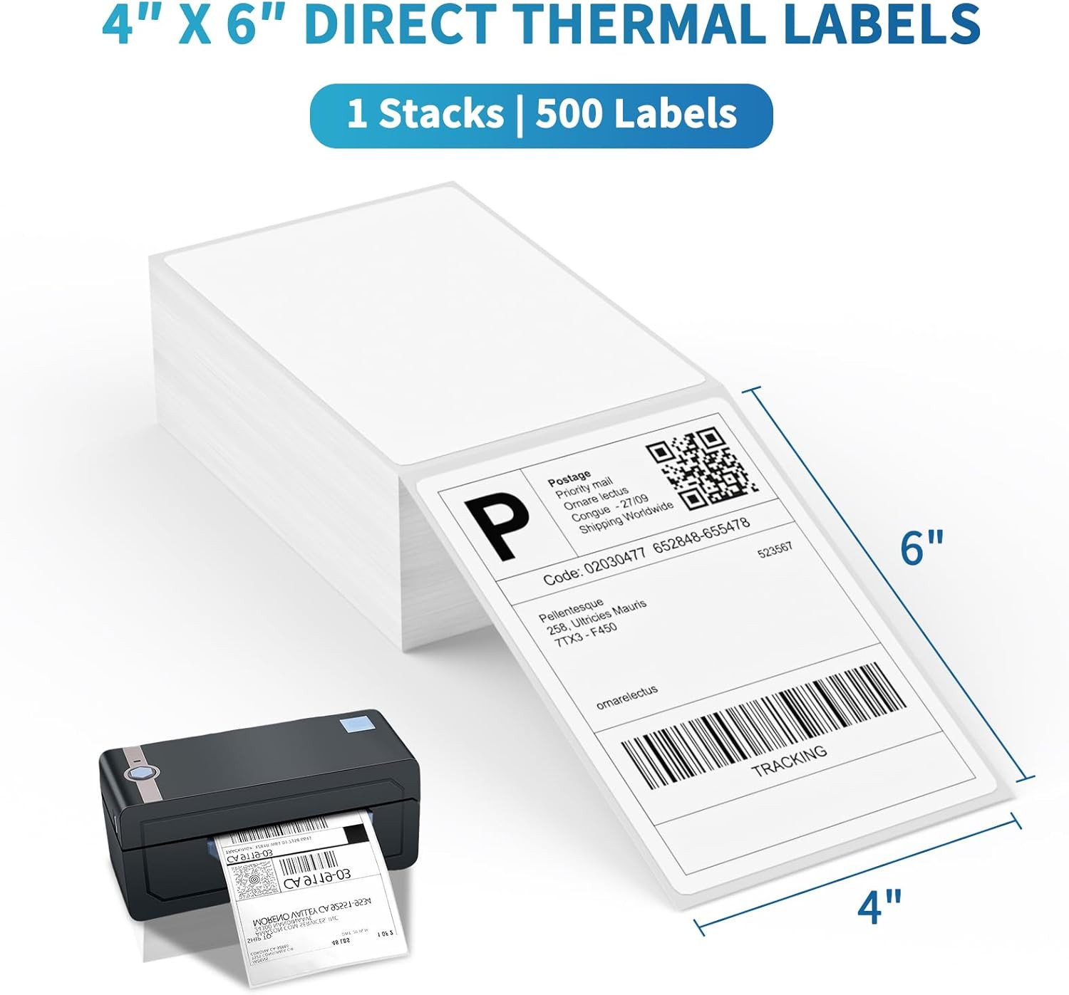 4×6 Thermal Fold Shipping Labels, Pack of 500, with Nelko, JADENS, ASprink, P…