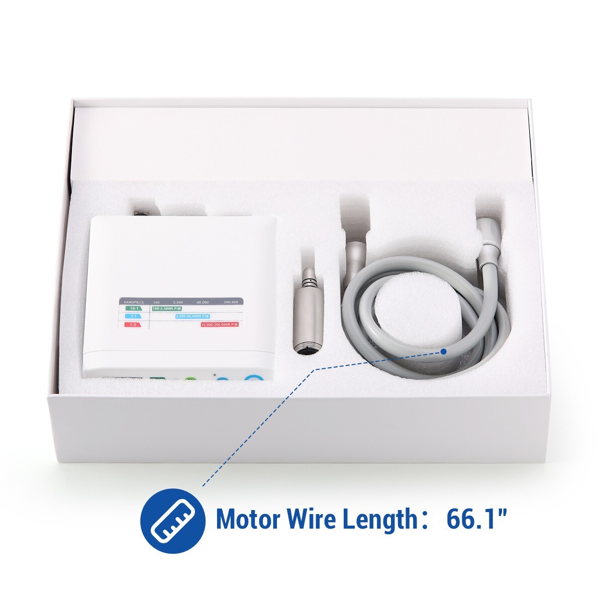 AZDENT Dental Brushless LED Electric Micro Motor 4 Holes 1:1/1:5/16:1 E-Type