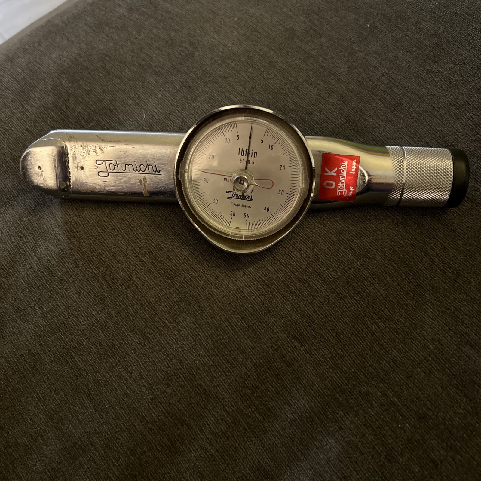Vintage Tohnichi 60DB-A Dial Torque Wrench 1/4″ Drive 0–60 in-lb Japan