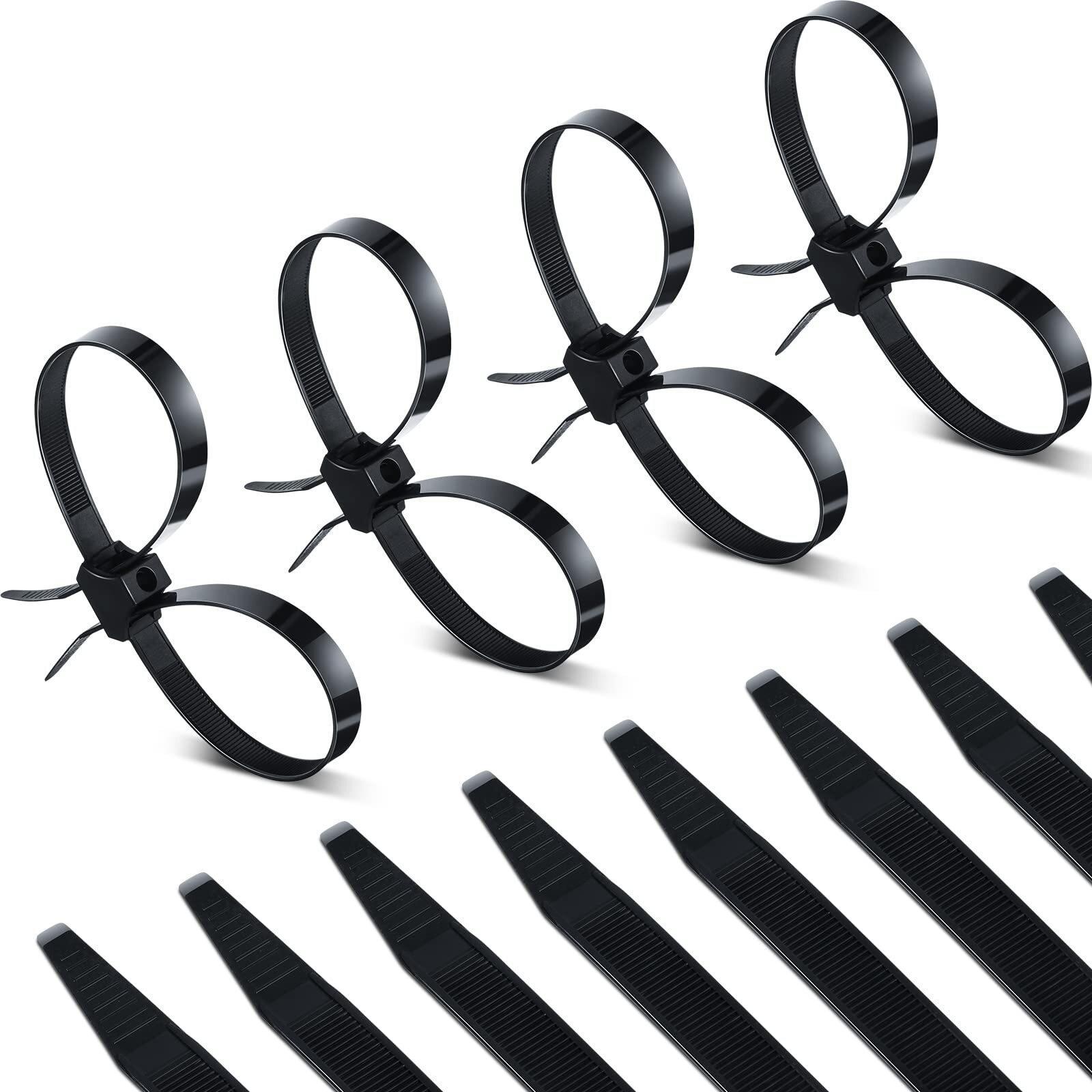 30 Nylon Zip Ties Double Ended 250 lbs 19.7” Long Police Cable Restraints