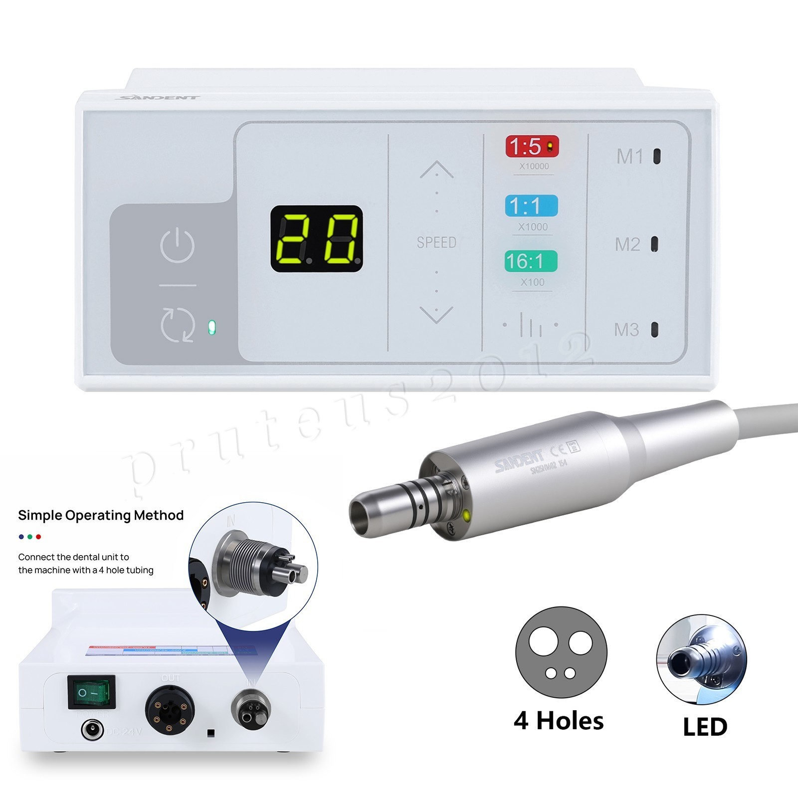 Dental Electric Micro Motor 1:1 1:5 16:1 1:4.2 LED Contra Angle Handpiece