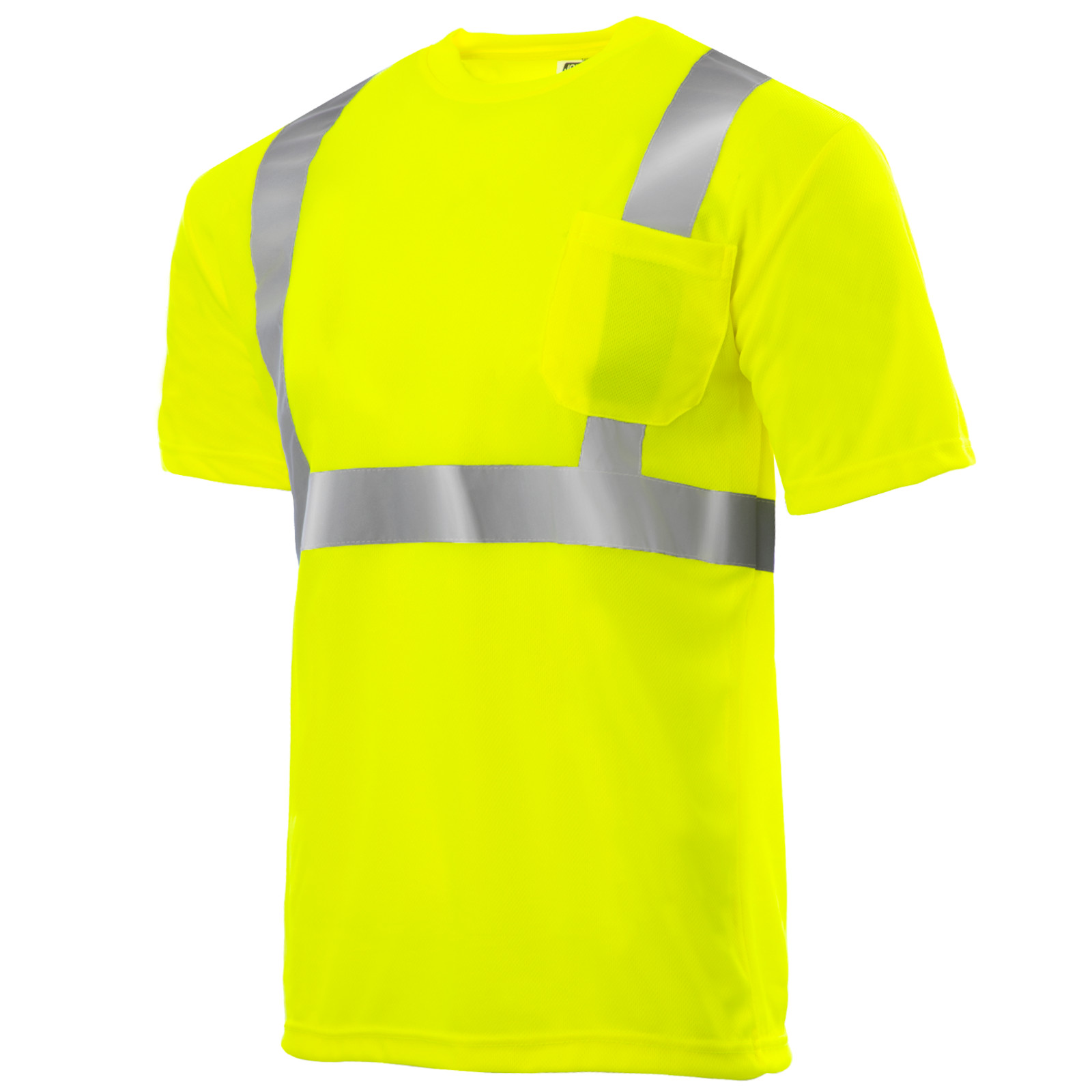 5 pack Hi Vis T Shirt ANSI Class II Reflective Safety Lime Short Sleeve