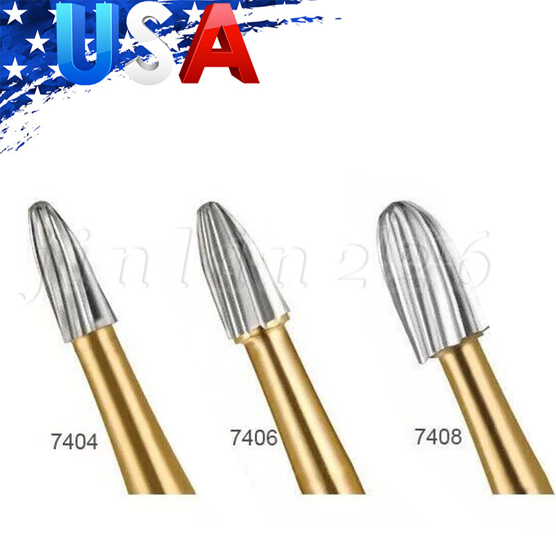 Dental Carbide Burs Trimming Finishing Polishing Egg Football FG 7404 7406 7408