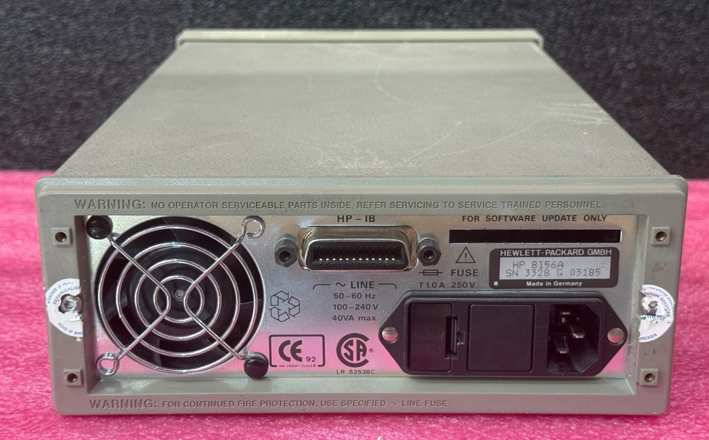 Agilent 8156A-101 Optical Attenuator 60 dB 0.001 dB Res 1200–1650 nm FC/PC