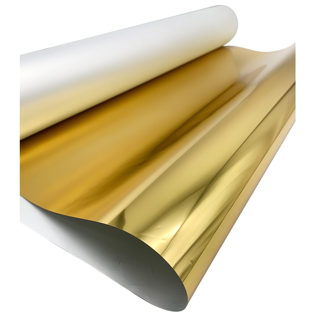DTF Transfer Film 24in x 65.6ft DTF Foil Film Roll Cold Peel Metallic–Gold