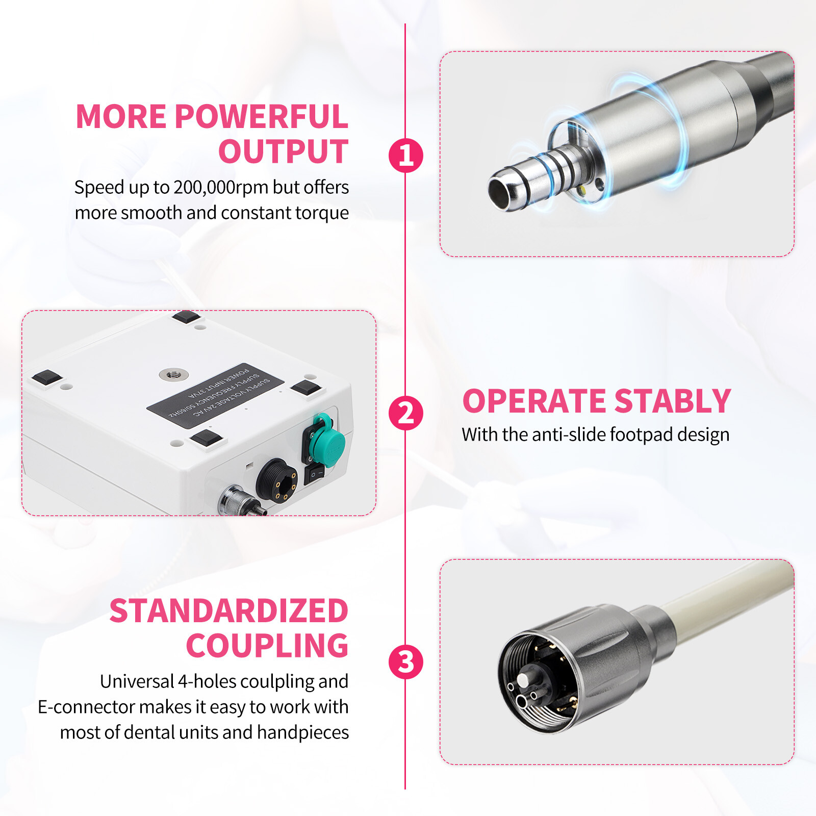 New Dental Brushless Micro Motor 1:1/1:5 Increasing Handpiece Fit KaVo NSK Style