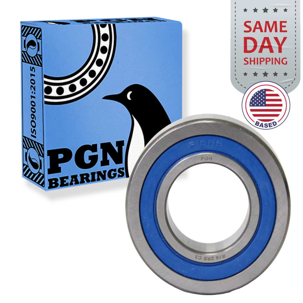 R16-2RS Premium Rubber Seal Ball Bearing C3 EMQ, 1″x2″x1/2″, R16rs