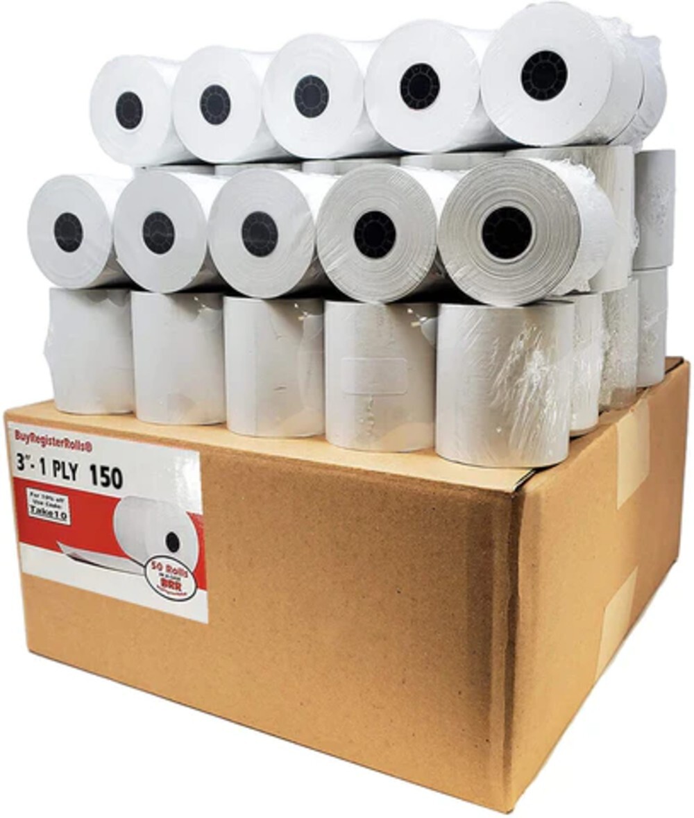 3 x 150 feet 1-Ply Bond Receipt POS Cash Kitchen Paper Star SP700- 50 Rolls
