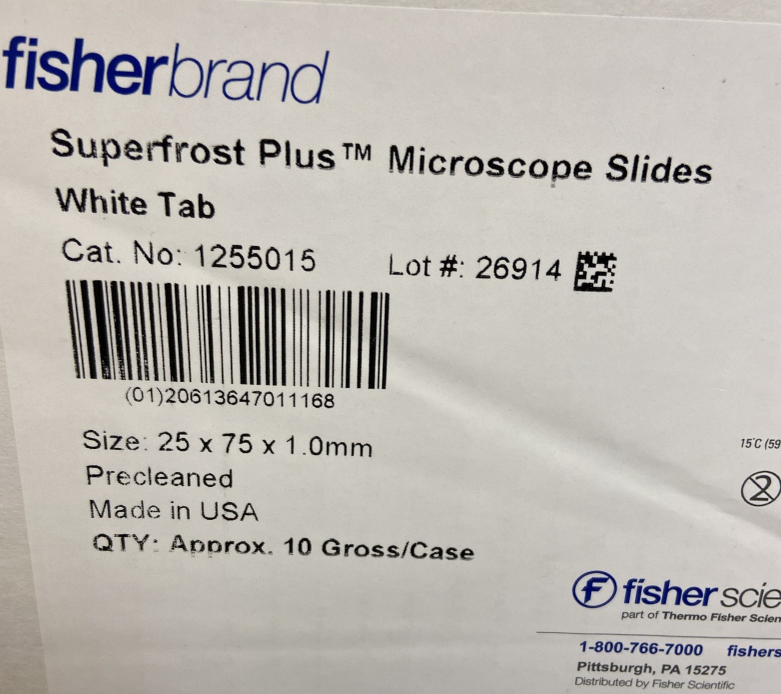 Fisherbrand Superfrost Plus Microscope Slides 10/gross case
