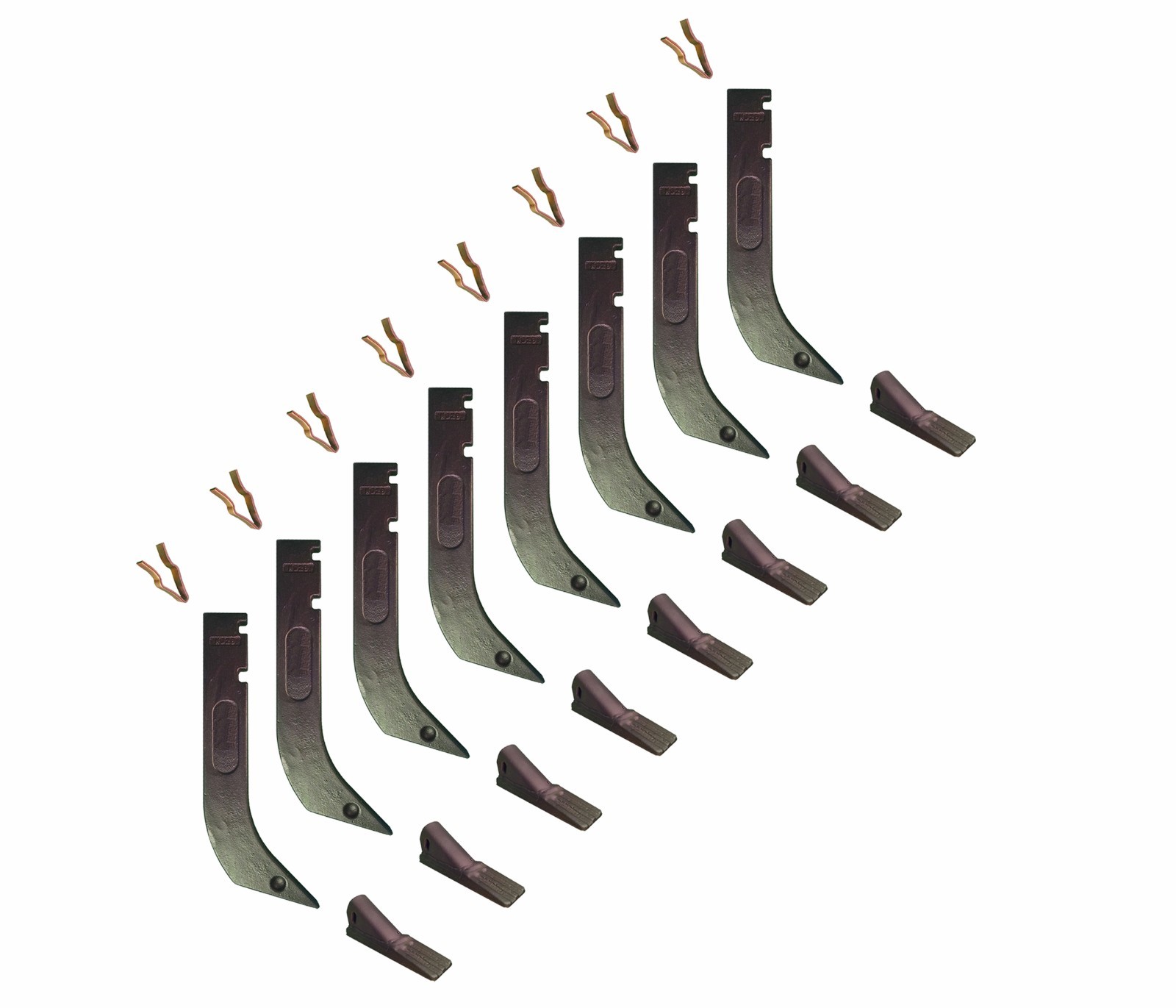8 – Gannon Scraper Box Shanks w Scarifier Teeth & Clips – H920 , 8075 , K1306