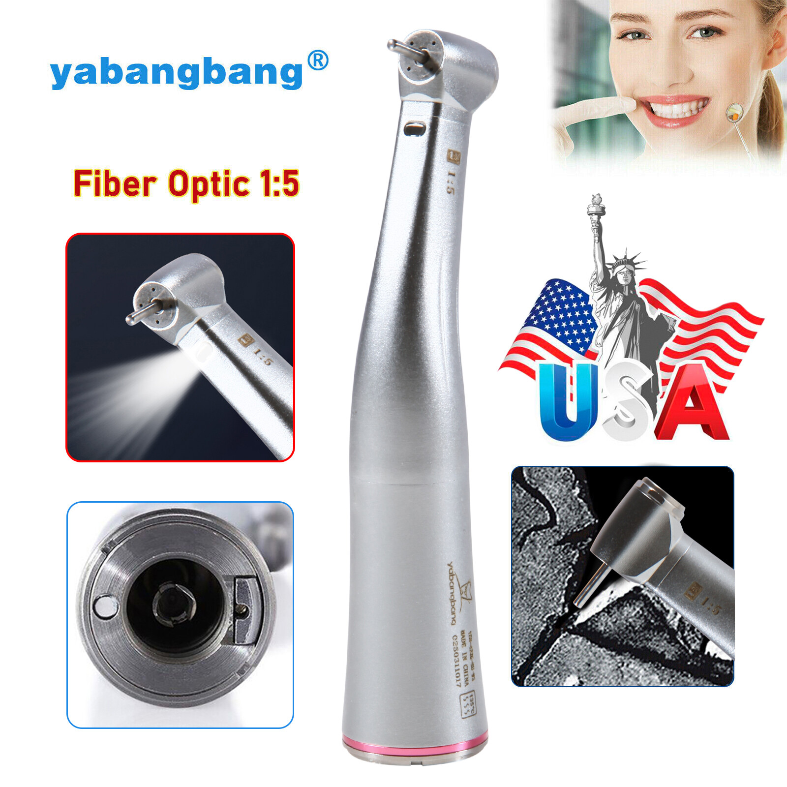 1-10 Pcs NSK Style Dental 1:5 LED Contra Angle Increasing Handpiece Inner OR