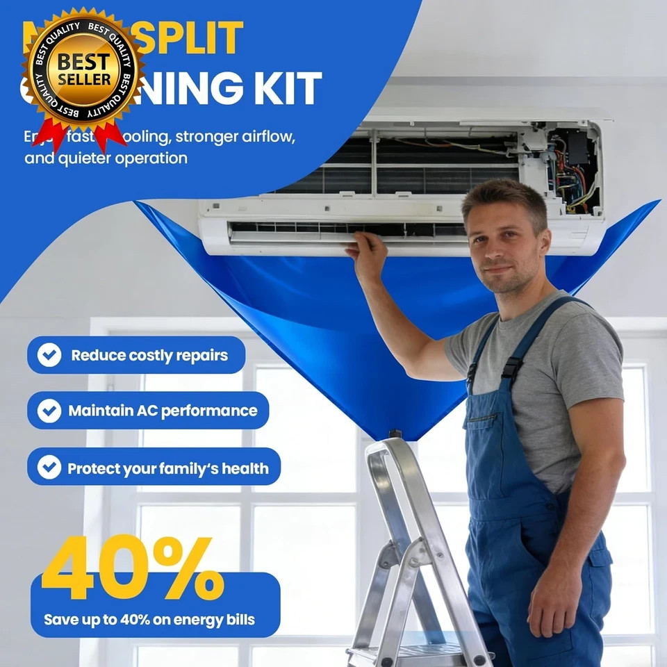 13PCS Mini Split Cleaning Kit with 2L High Pressure Sprayer, Deep Cleaning Air C