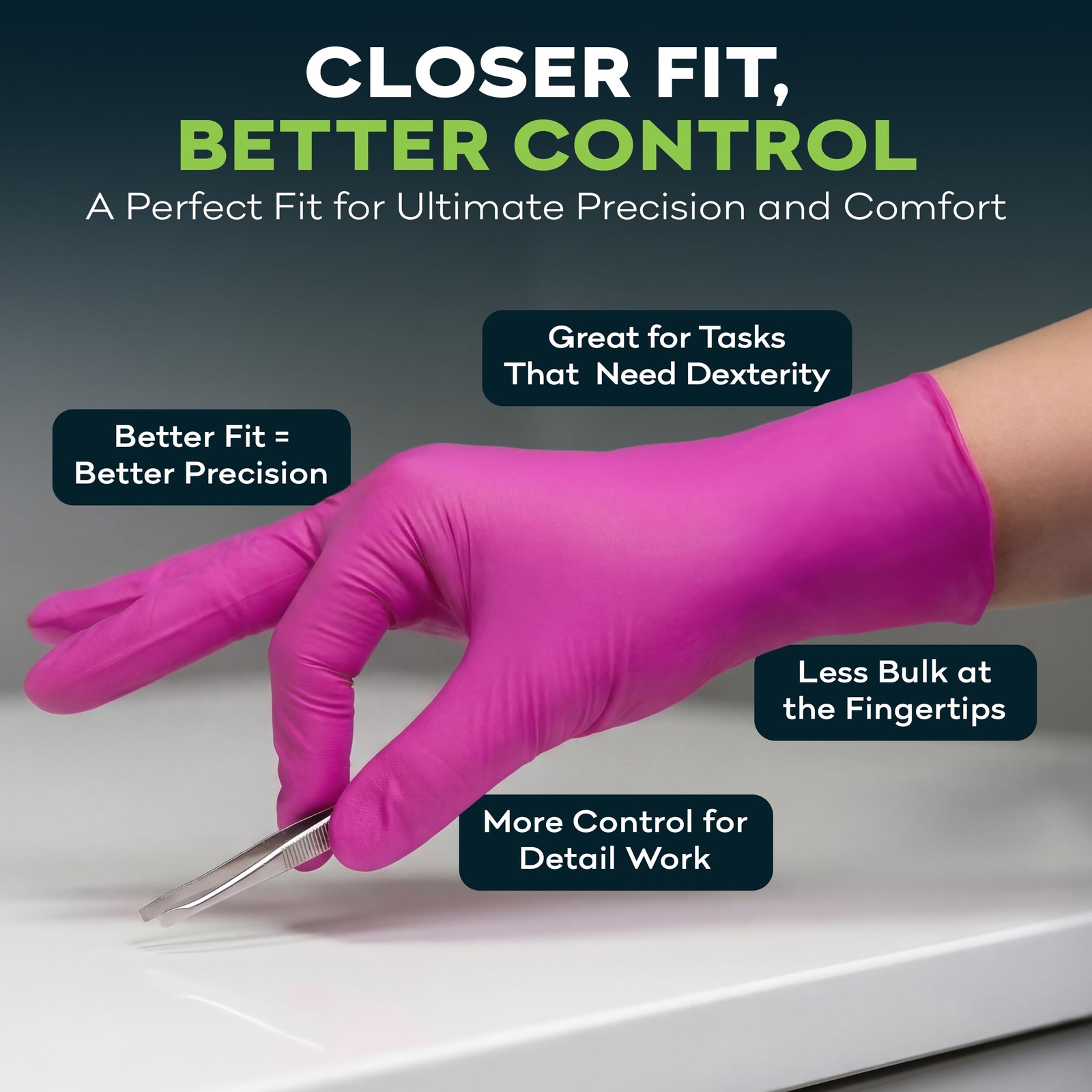 50Pk 3 Mil Pink Nitrile Disposable Gloves Powder Latex Free Medical Exam XSmall