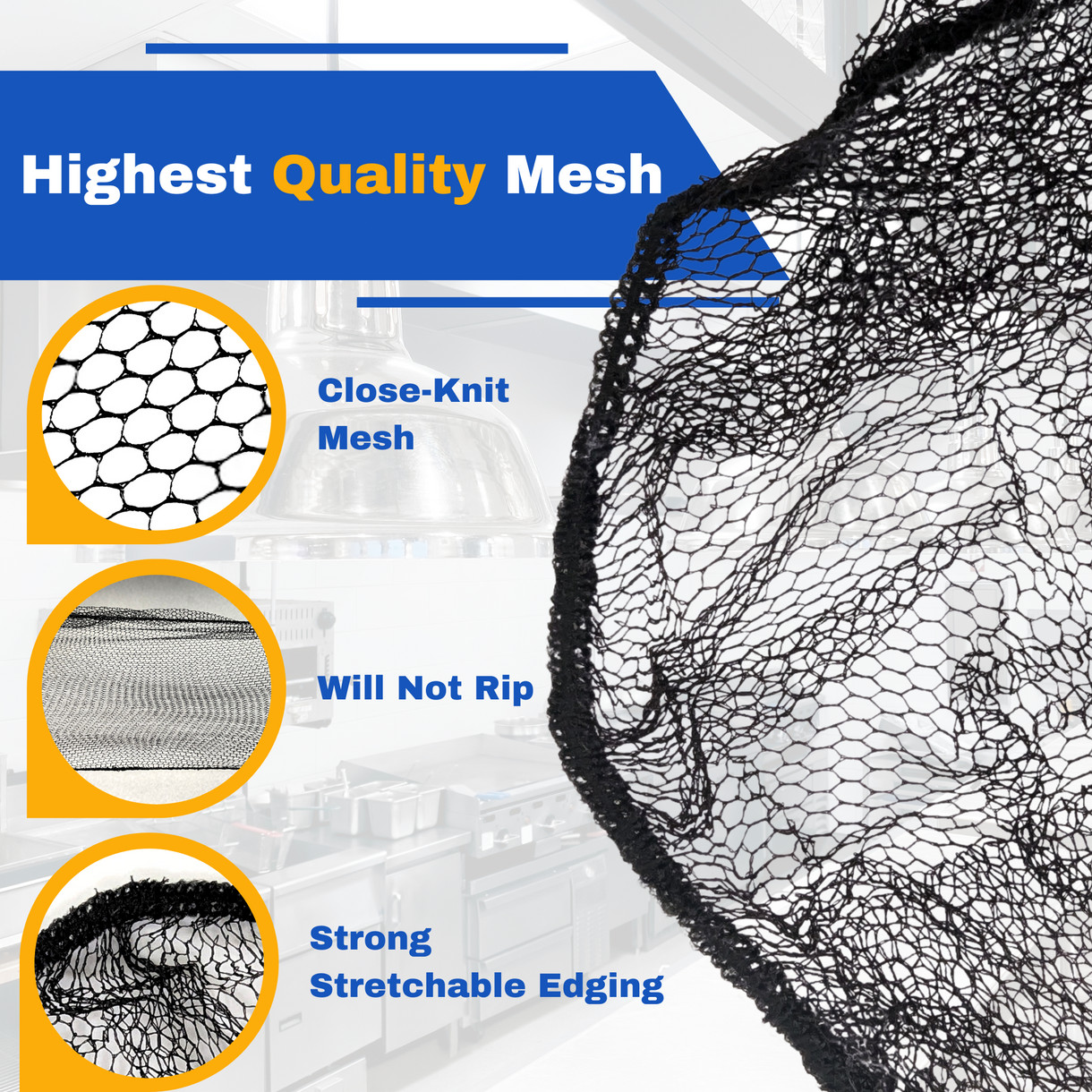 Premium Mesh Nylon Hairnets 100pcs Latex & Lint Free for Medical/Food Service