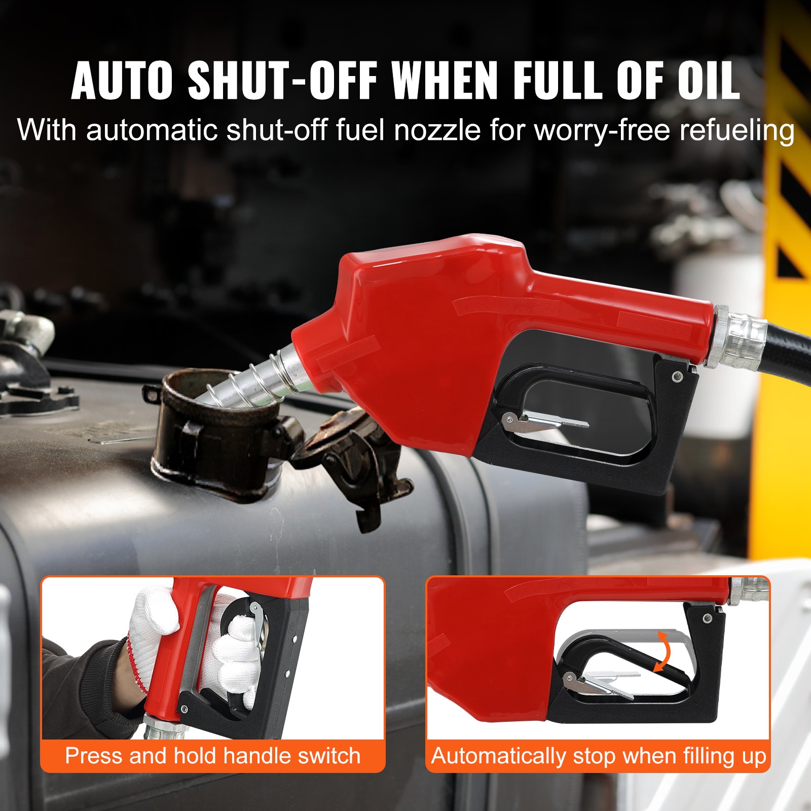 VEVOR Fuel Transfer Pump Electric Diesel Kerosene Pump 12V DC 10GPM Nozzle Hoses