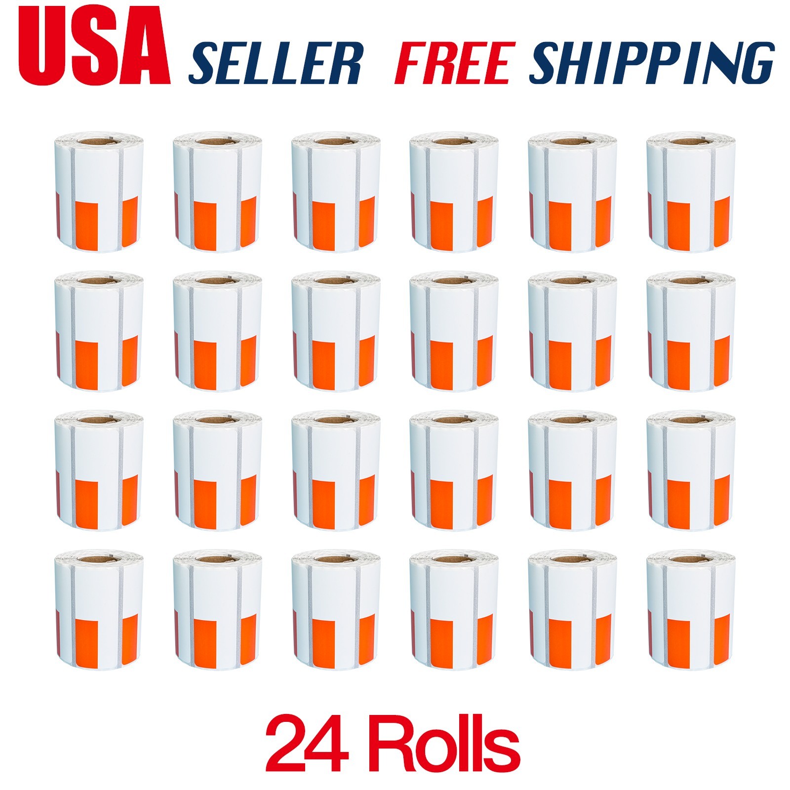 Zebra 2 5/8 x 1 1/8 POLYPRO 4000D Orange Price tag, 500 Labels 24 Rolls BOX M