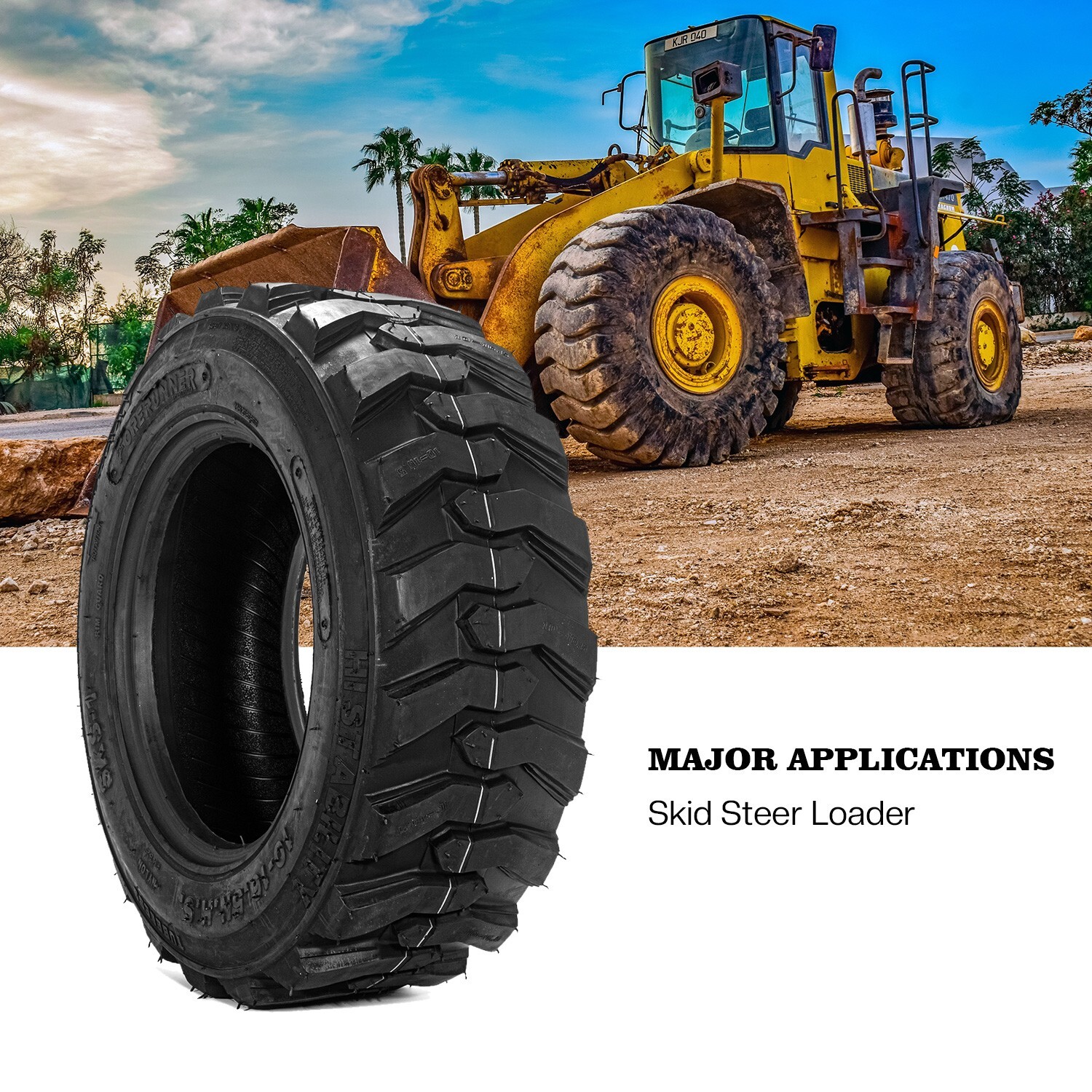 4 Tires 10×16.5 12Ply 10-16.5 Skid Steer Tires Heavy Duty Industrial Tires