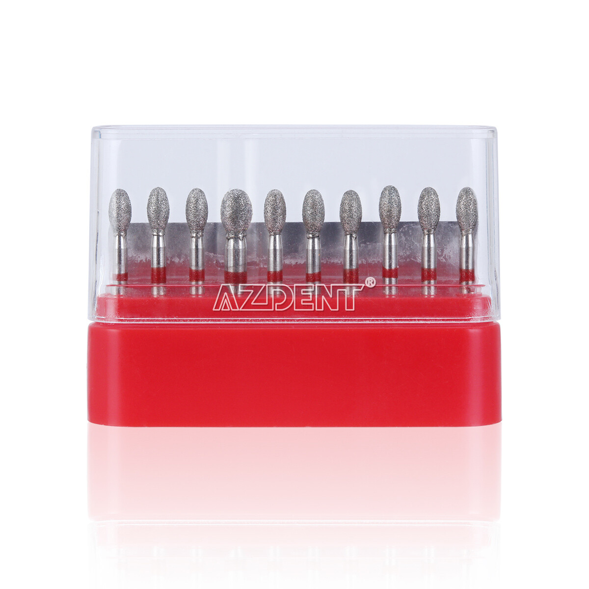 Dental FG Diamond Burs Egg Football #379-023F Fine Grit Red 10pcs/kit AZDENT
