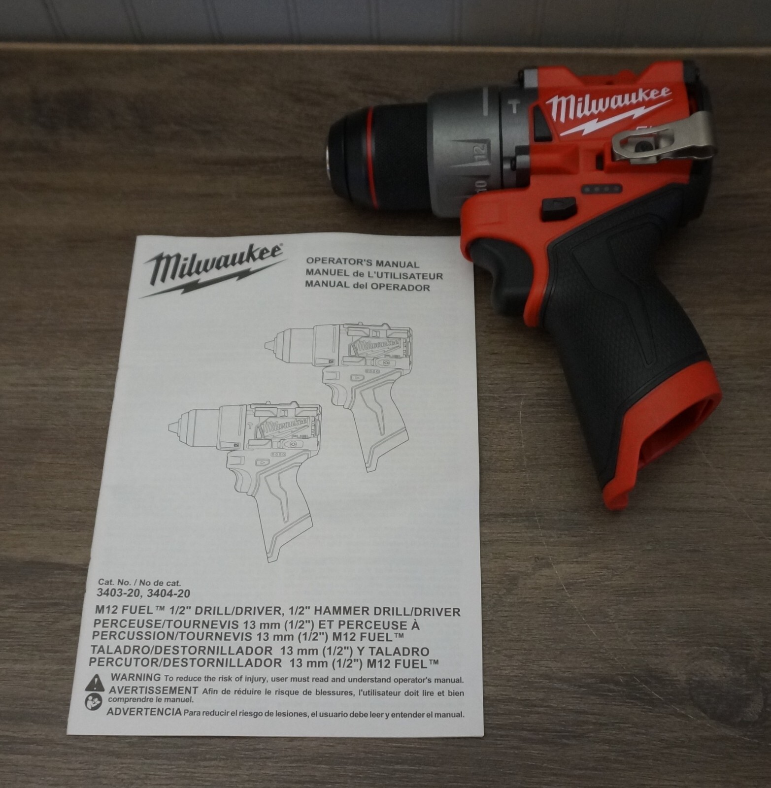 New! Milwaukee M12 Fuel 12V Brushless 1/2″ Hammer Drill (3404-20) [Tool Only]
