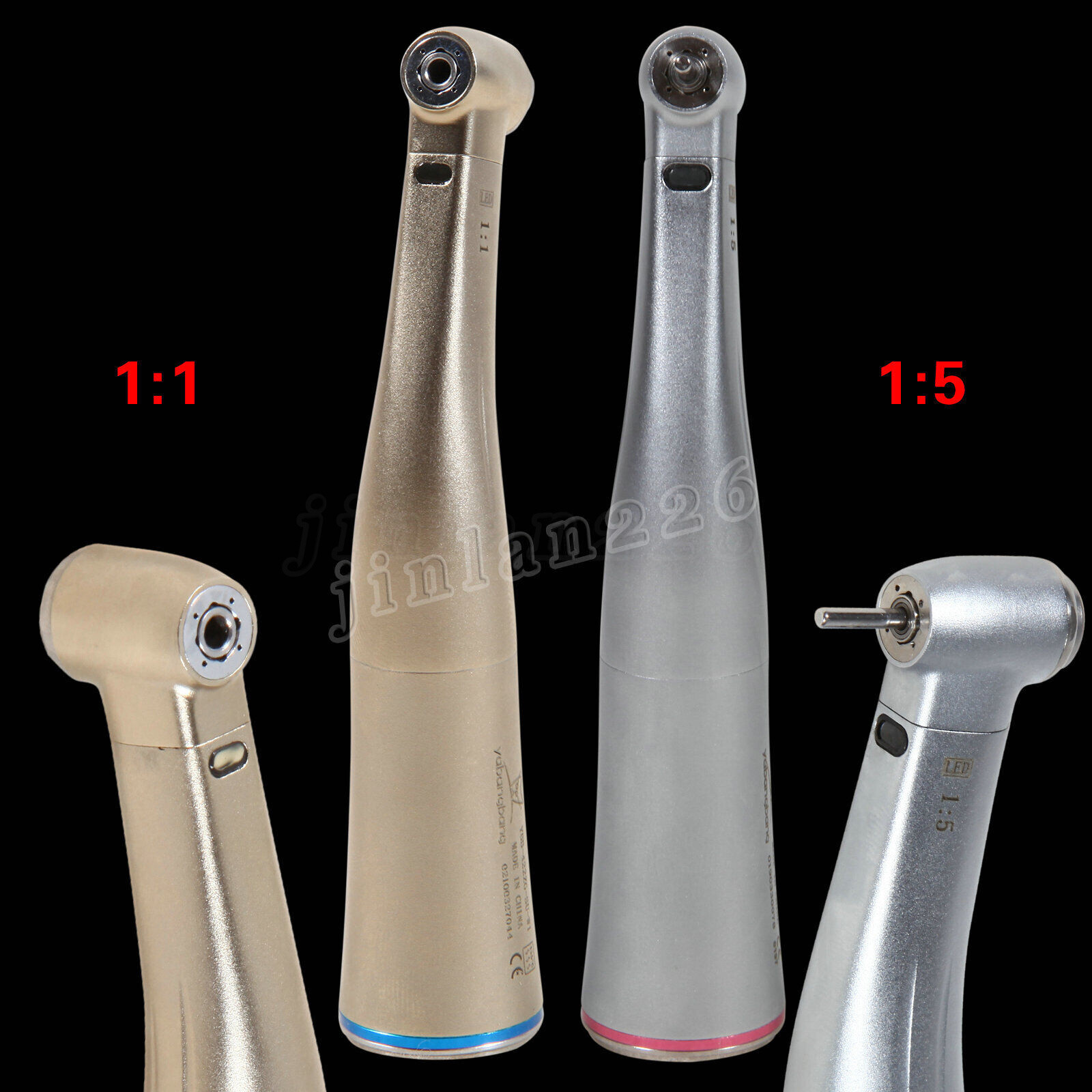 Dental 1:5 1:1 Fiber Optic LED Contra Angle Electric Handpiece Fit KaVo NSK COXO