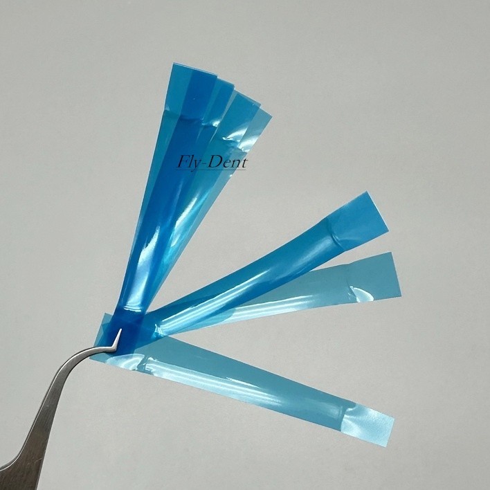 50pcs Dental Contoured Anterior Matrix Polyester Restoration Blue Strip Matrices