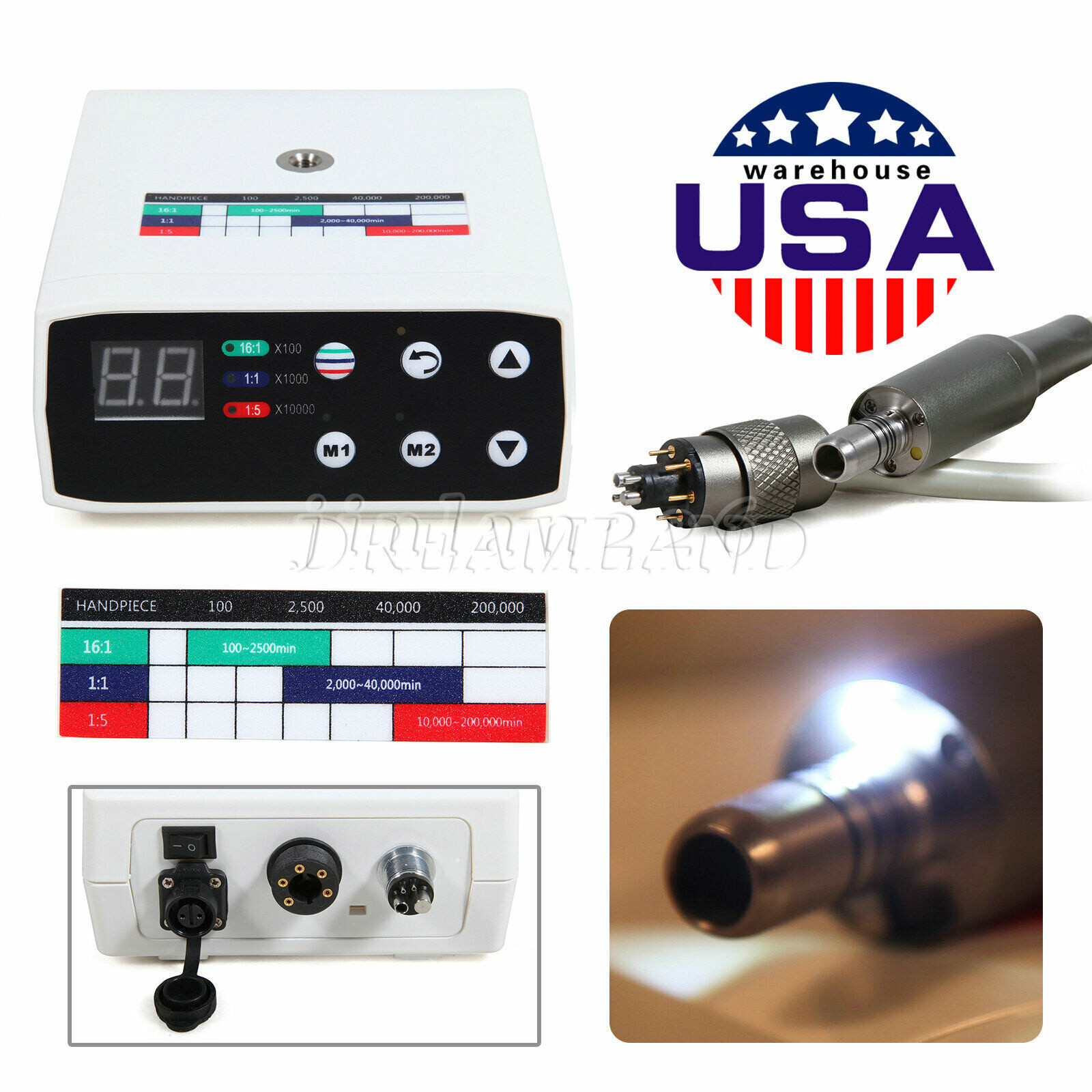 Dental Electric Motor Micromotor LED 1:1 1:5 Handpiece NSK Style