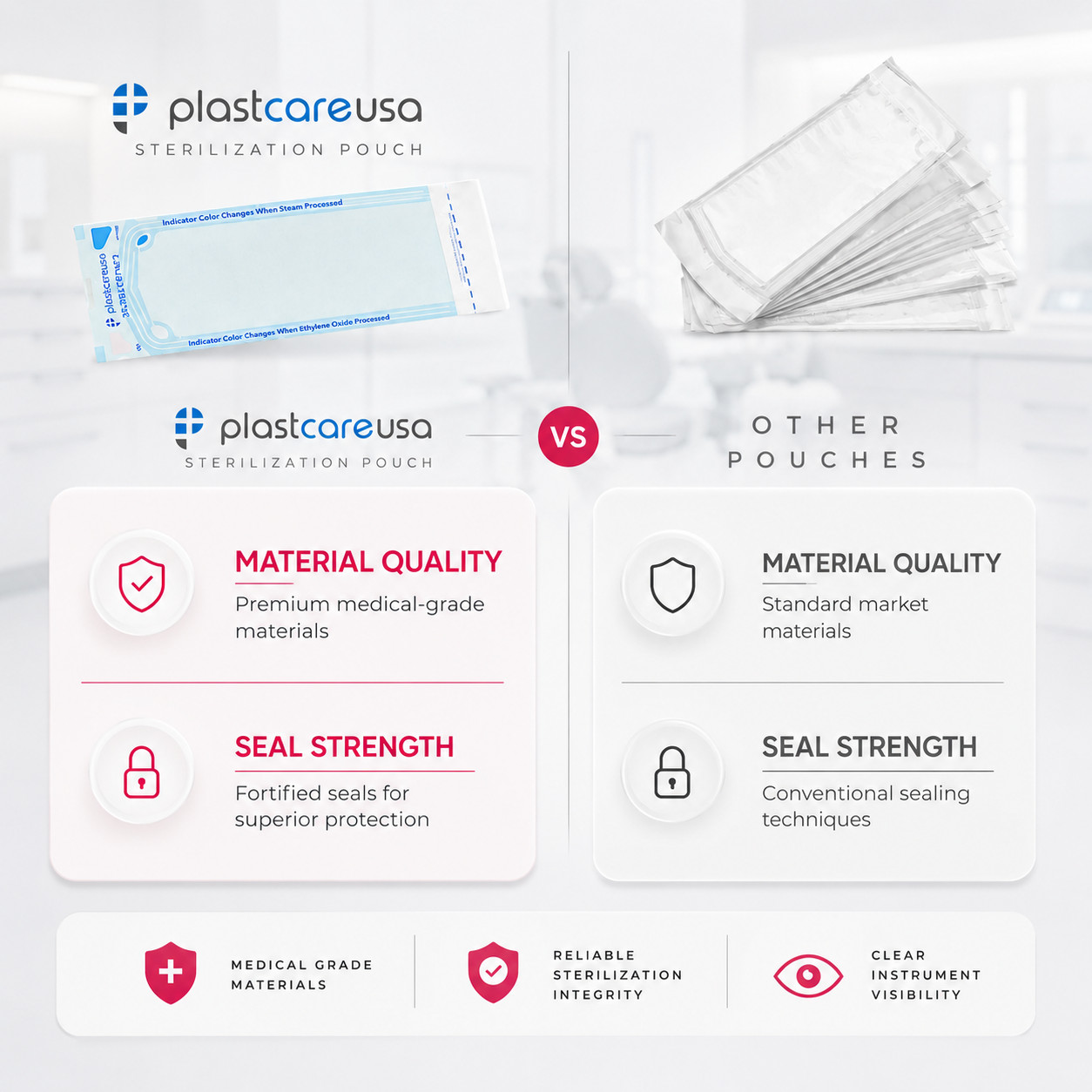 3.5″ x 10″ Self-Sealing Sterilization Pouches for Autoclave (Choose Quantity)
