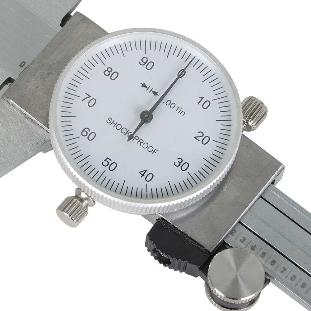 6 In Dial Caliper Stainless Steel Shockproof 0.001 In Of One Inch With Case