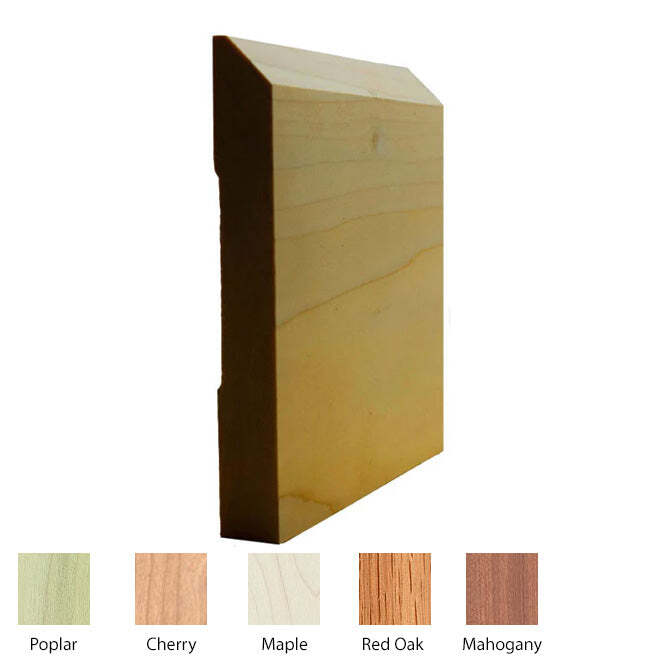 EWBB15 Beveled 5-1/4″ Tall Baseboard Moulding, 11/16″ x 5-1/4″ Unfinished Solid