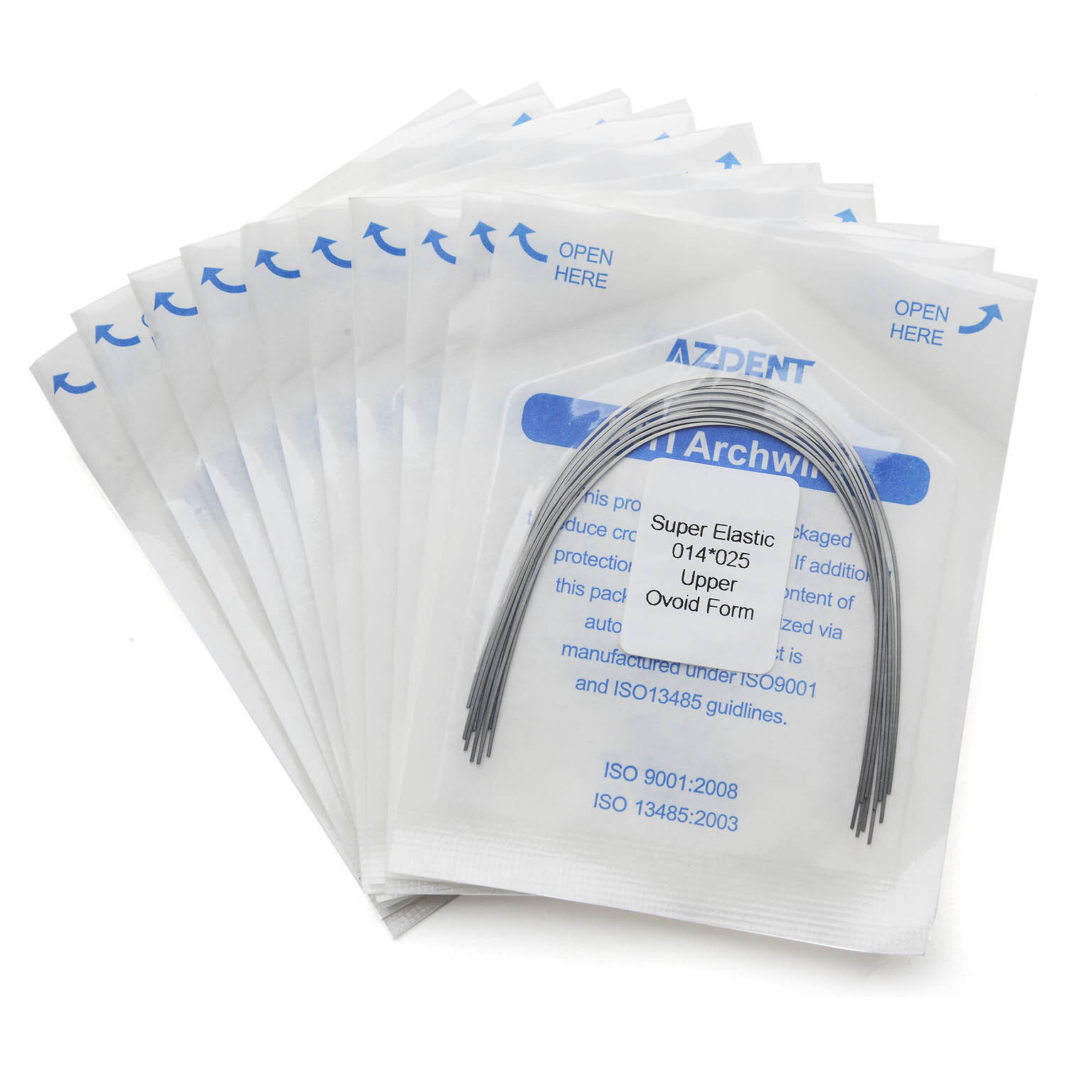 Dental Orthodontic Super Elastic Niti Rectangular Arch Wires Ovoid Form AZDENT