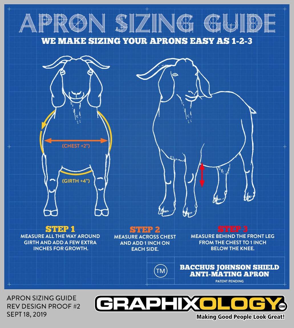 BACCHUS JOHNSON SHIELD Buck Anti Mating Anti Breeding Apron for Goats & Sheep