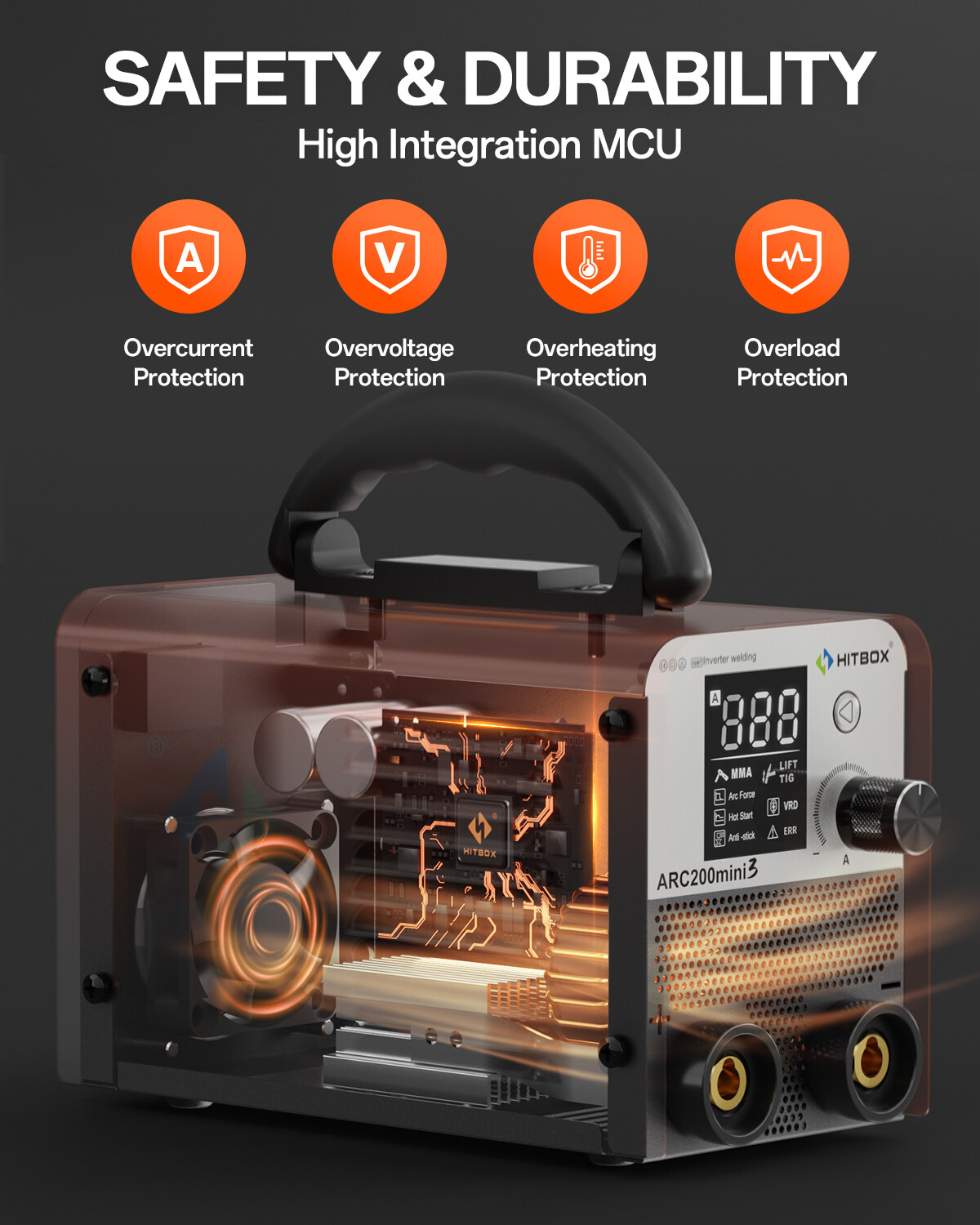 HITBOX Mini Welder 110V 160A MMA Stick Lift TIG IGBT Portable Welding Machine