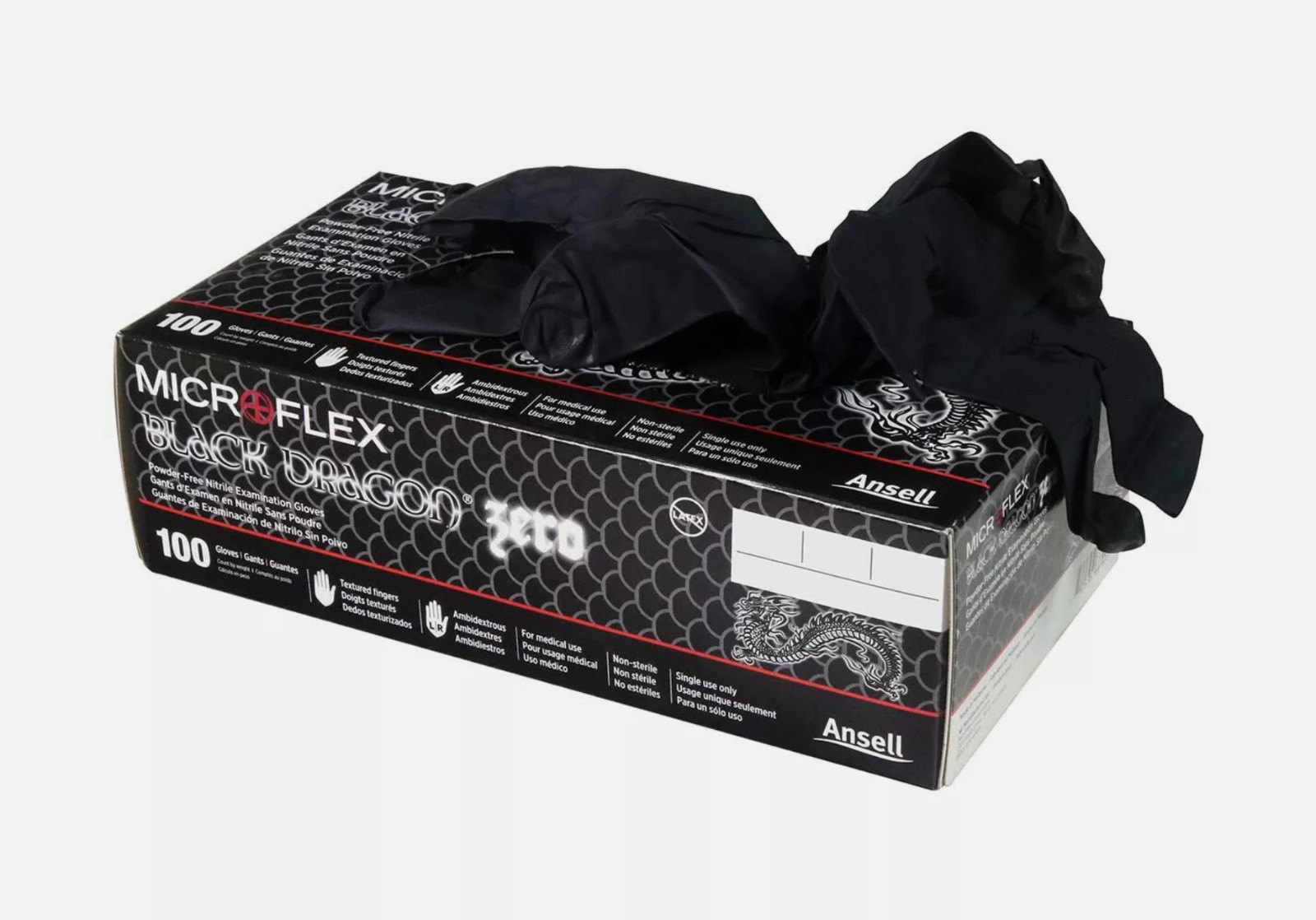 Microflex Black Dragon Powder Free Nitrile Exam Gloves – XXL – Box of 100 Gloves