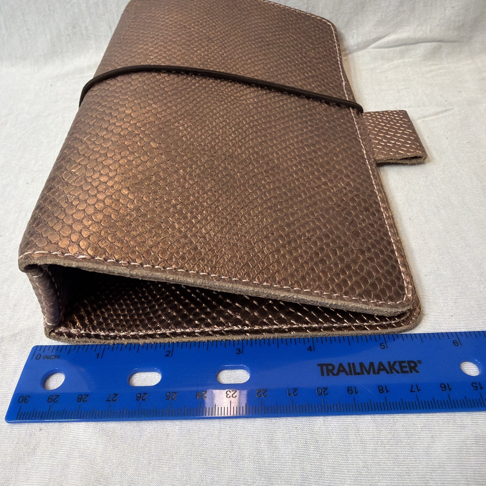 Planner Perfect Brand Traveler’s Notebook – Metallic Rose Gold Snakeskin Texture