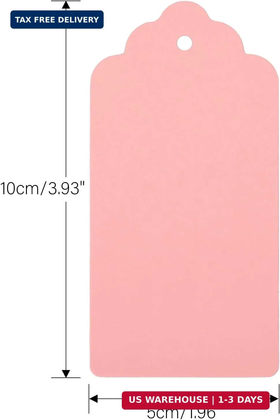 jijAcraft 100pcs Blank Paper Gift Tags with String, 4’x 2′ Pink Rectangle Craft
