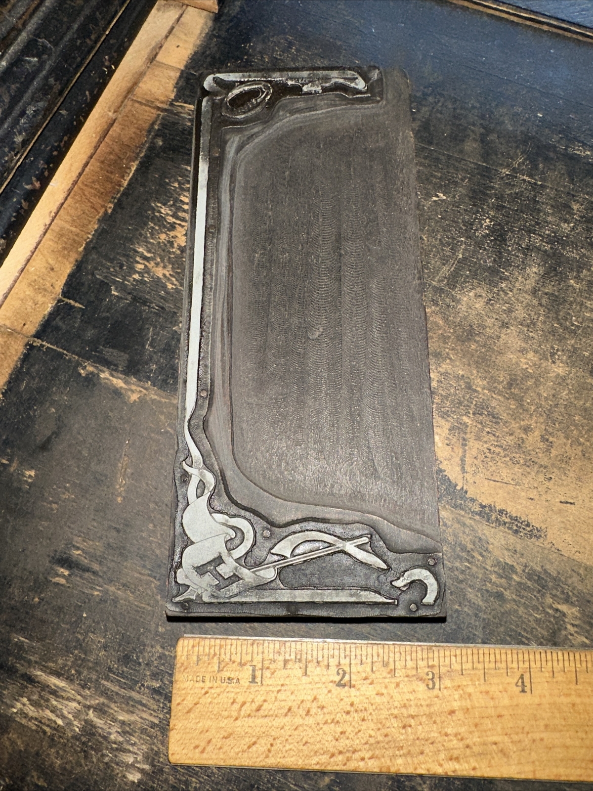 Print Block “ Decorative Background, Football, Letter H “