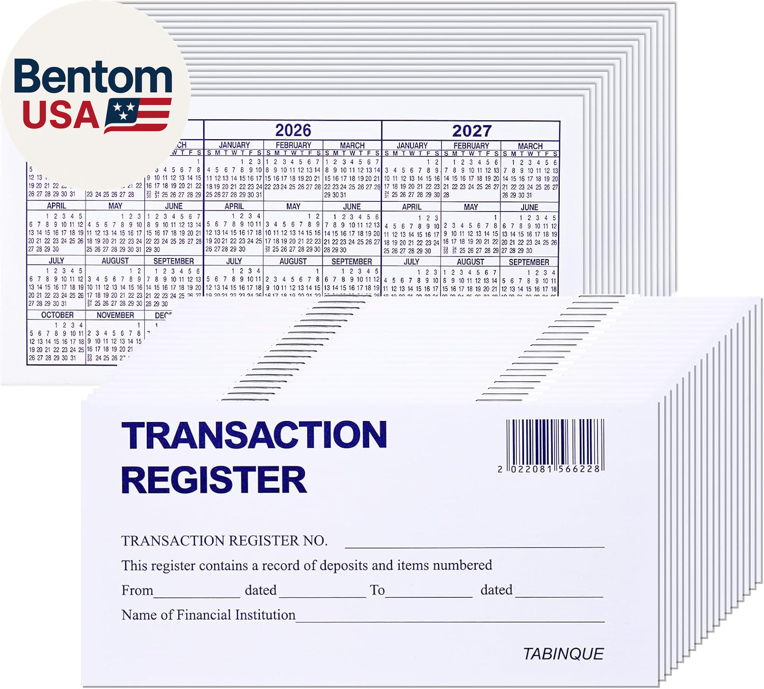 24 PCS Check Registers for Personal Checkbook, Easy to Read Checkbook Register