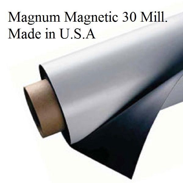 1 ROLLS 12″ width x 5 FEET 30 Mil. Magnetic Sign Sheet Cars Magnum usa white
