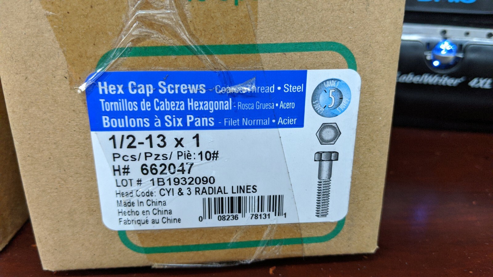 10 Pounds of Zinc 1/2 – 13 x 1 Hex Cap Screws