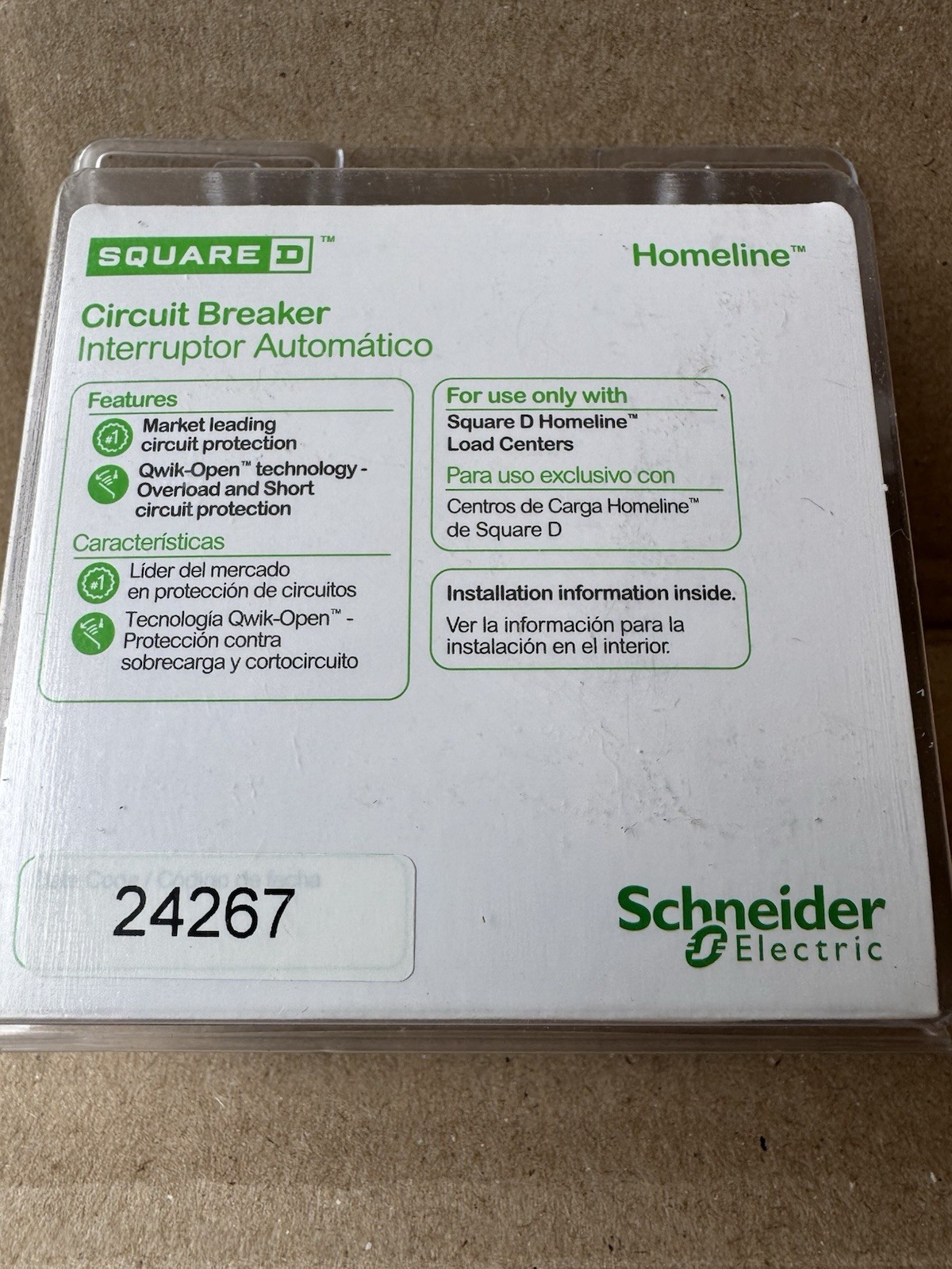 Square D HOM2100C 100A 2P Circuit Breaker 100 Amp 2 Pole Homeline HOM
