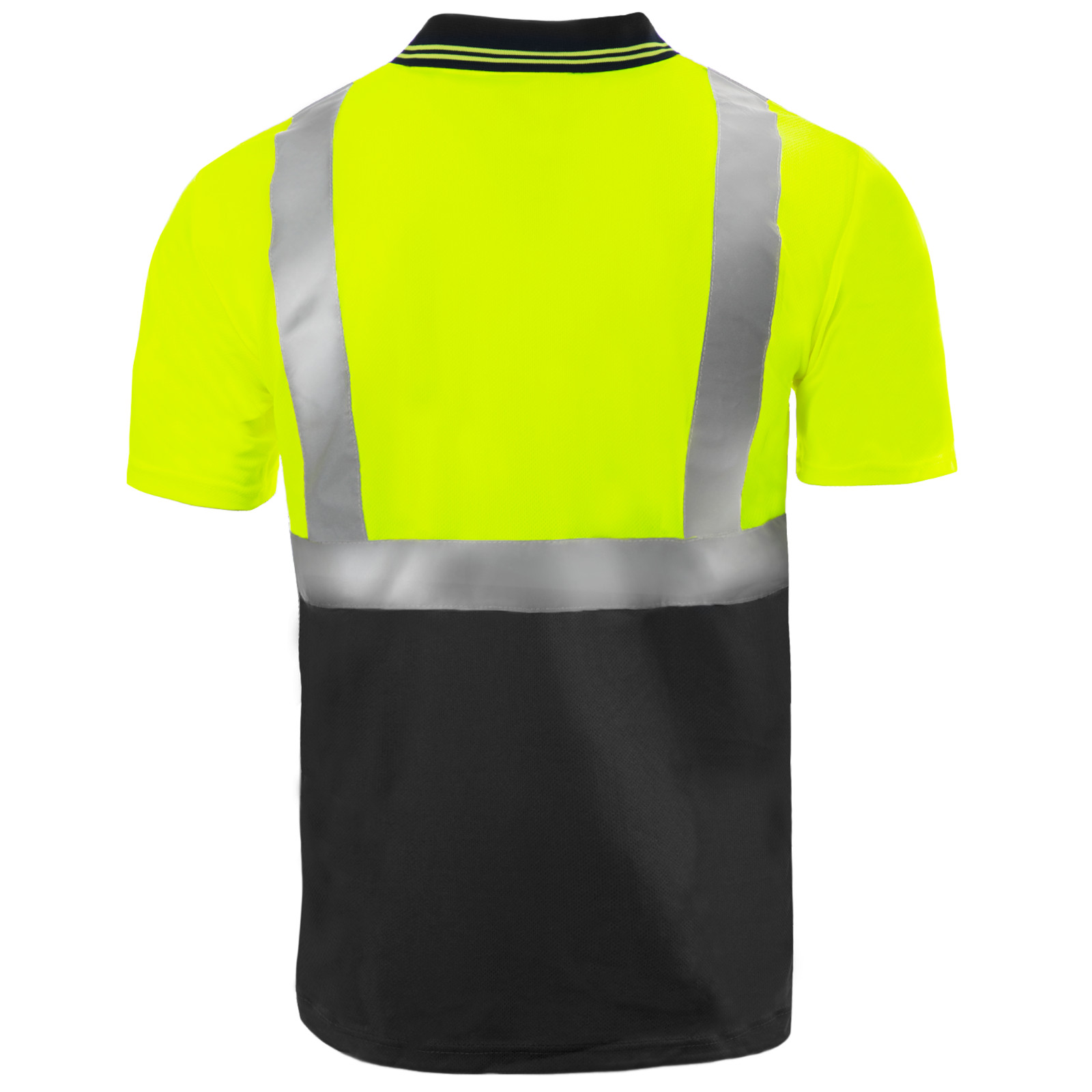 Hi-Vis Safety Workwear Short Sleeve Polo Shirt Top Reflective Tape Two tone